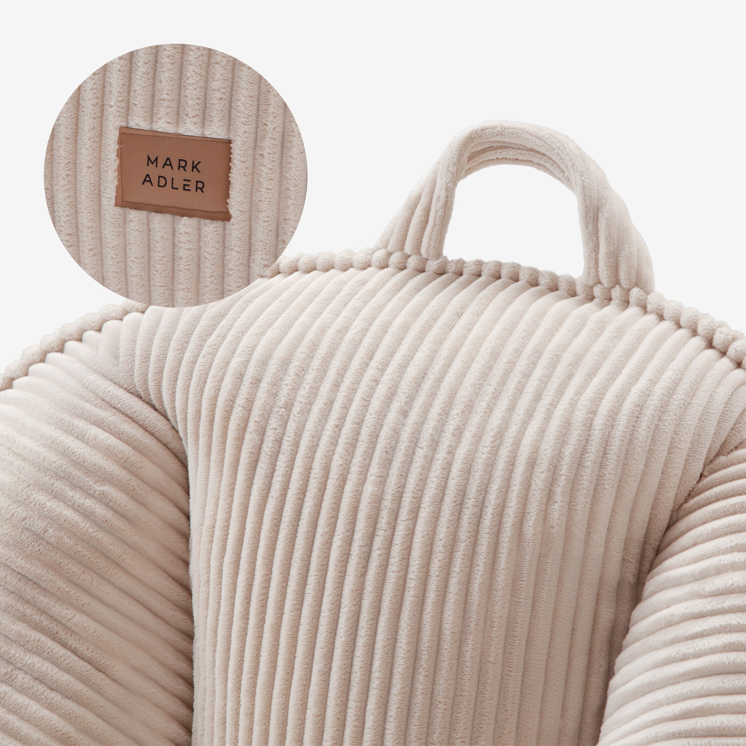 Sėdmaišis su atlošu iš velveto Mark Adler Comfy 4.0 Beige