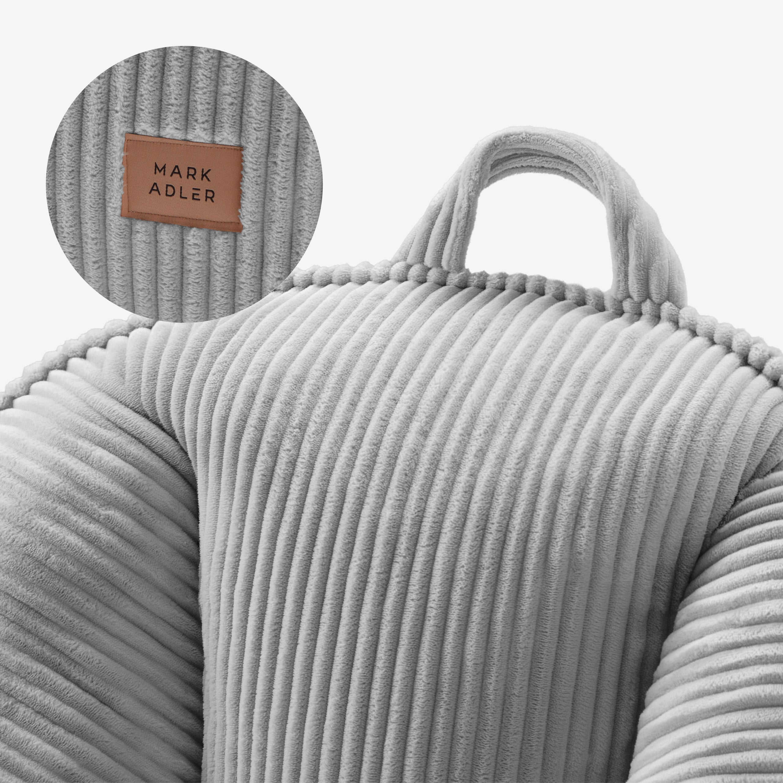 Sėdmaišis su atlošu iš velveto Mark Adler Comfy 4.0 Grey