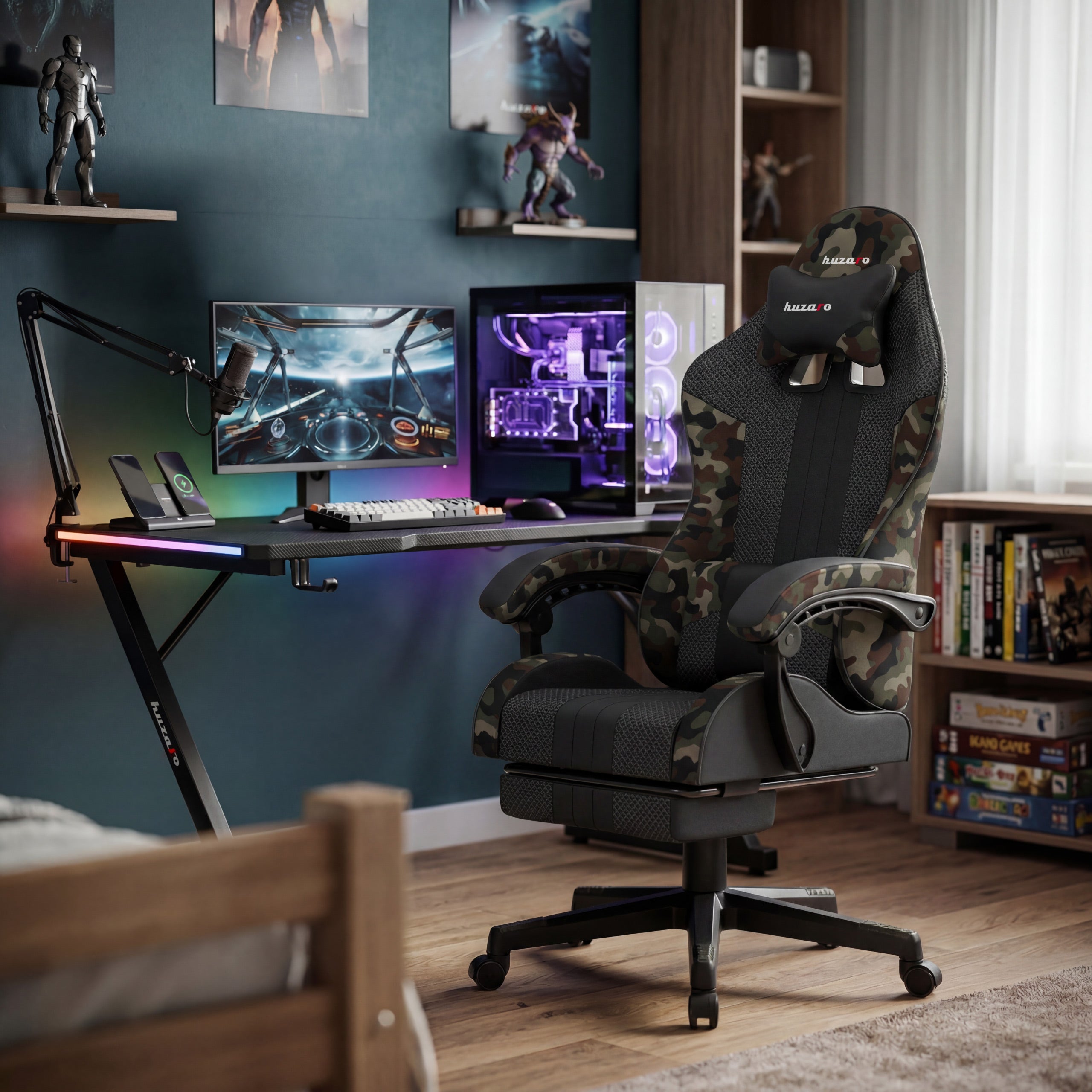 Huzaro Force 4.7 Camo Mesh žaidimų kėdė