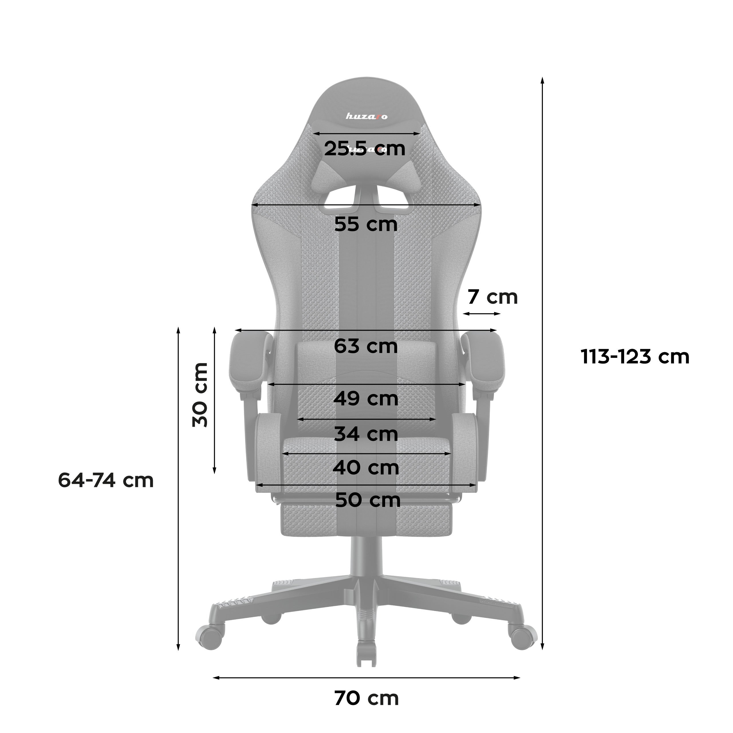 Huzaro Force 4.7 Grey Mesh žaidimų kėdė