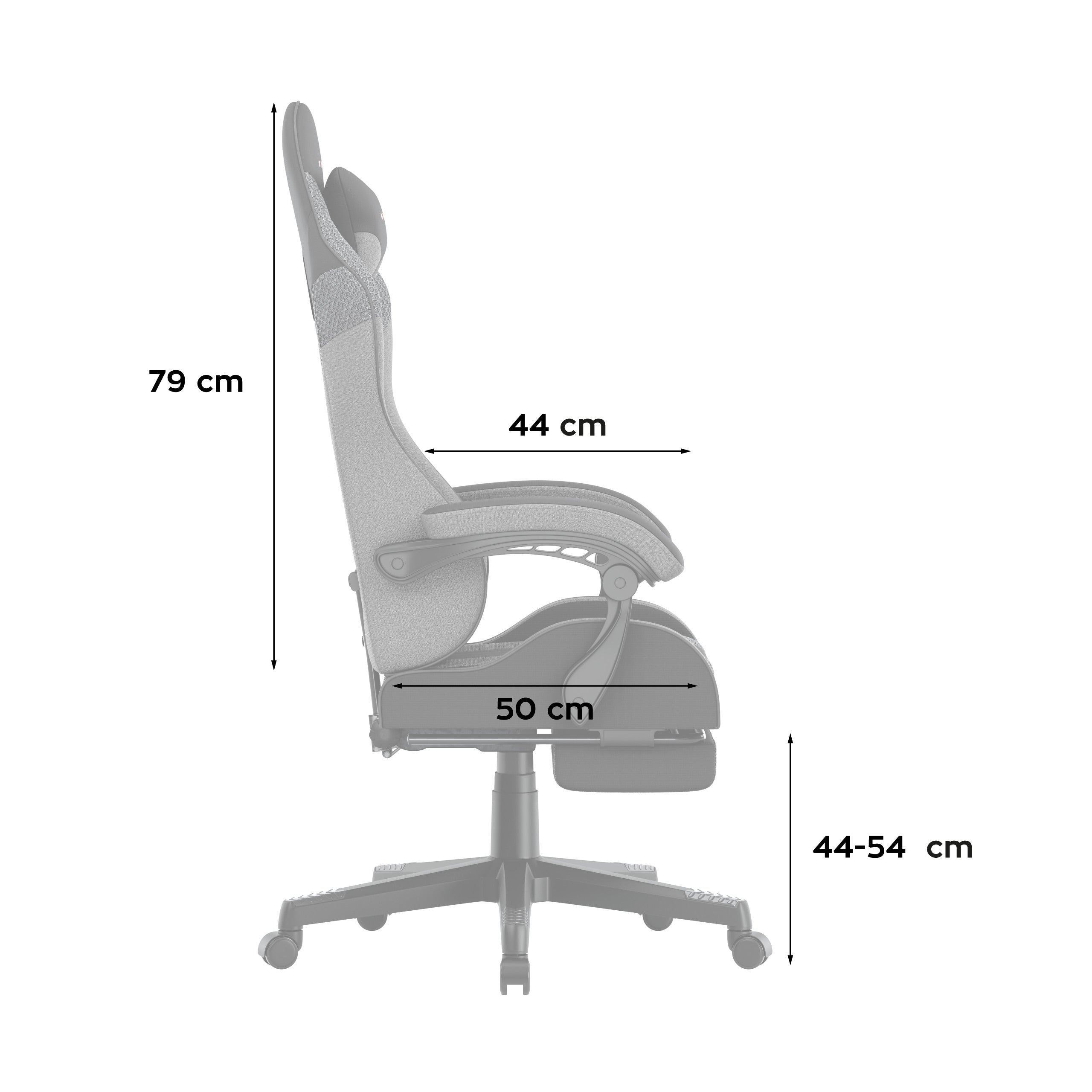 Huzaro Force 4.7 Grey Mesh žaidimų kėdė