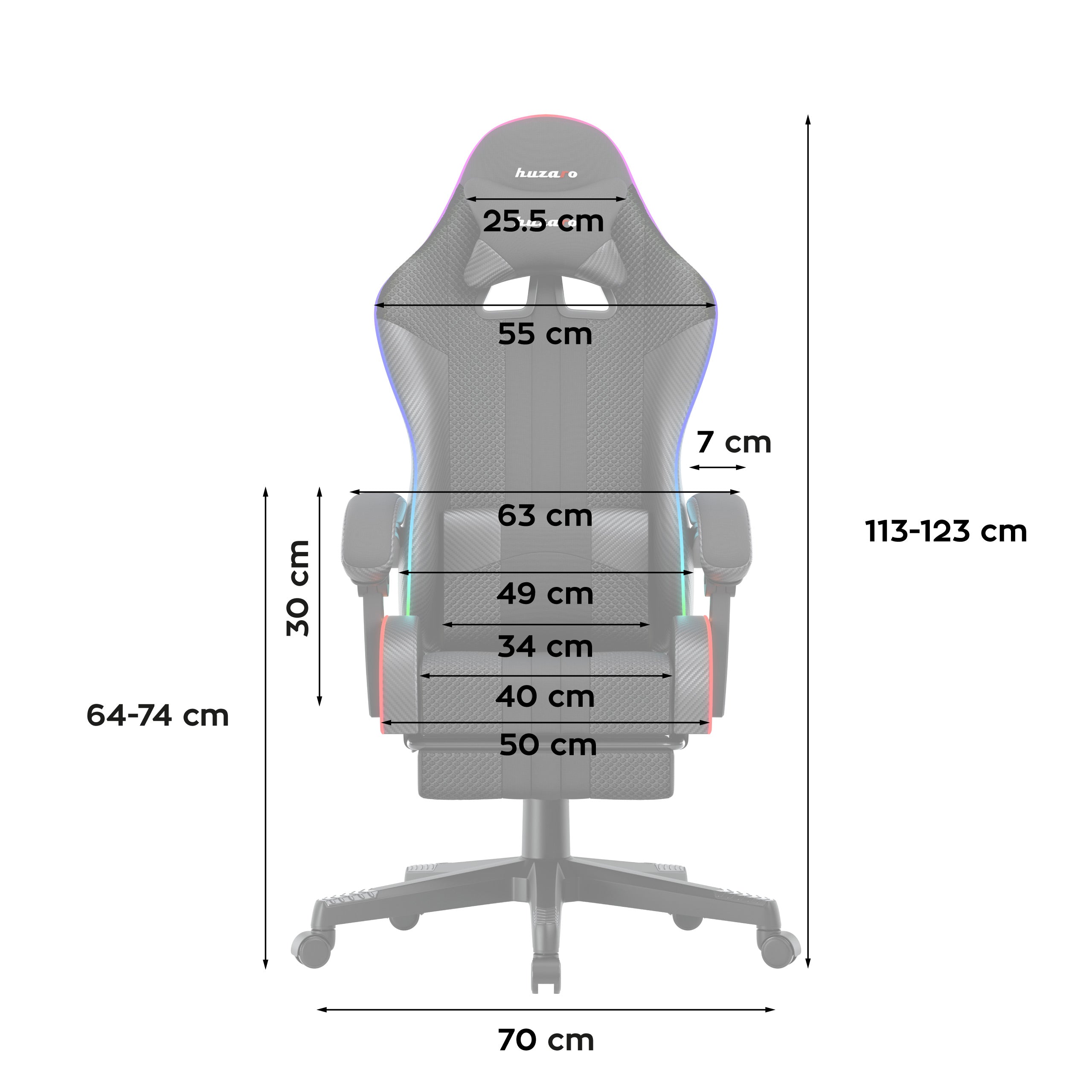Huzaro Force 4.7 RGB tinklelio žaidimų kėdė
