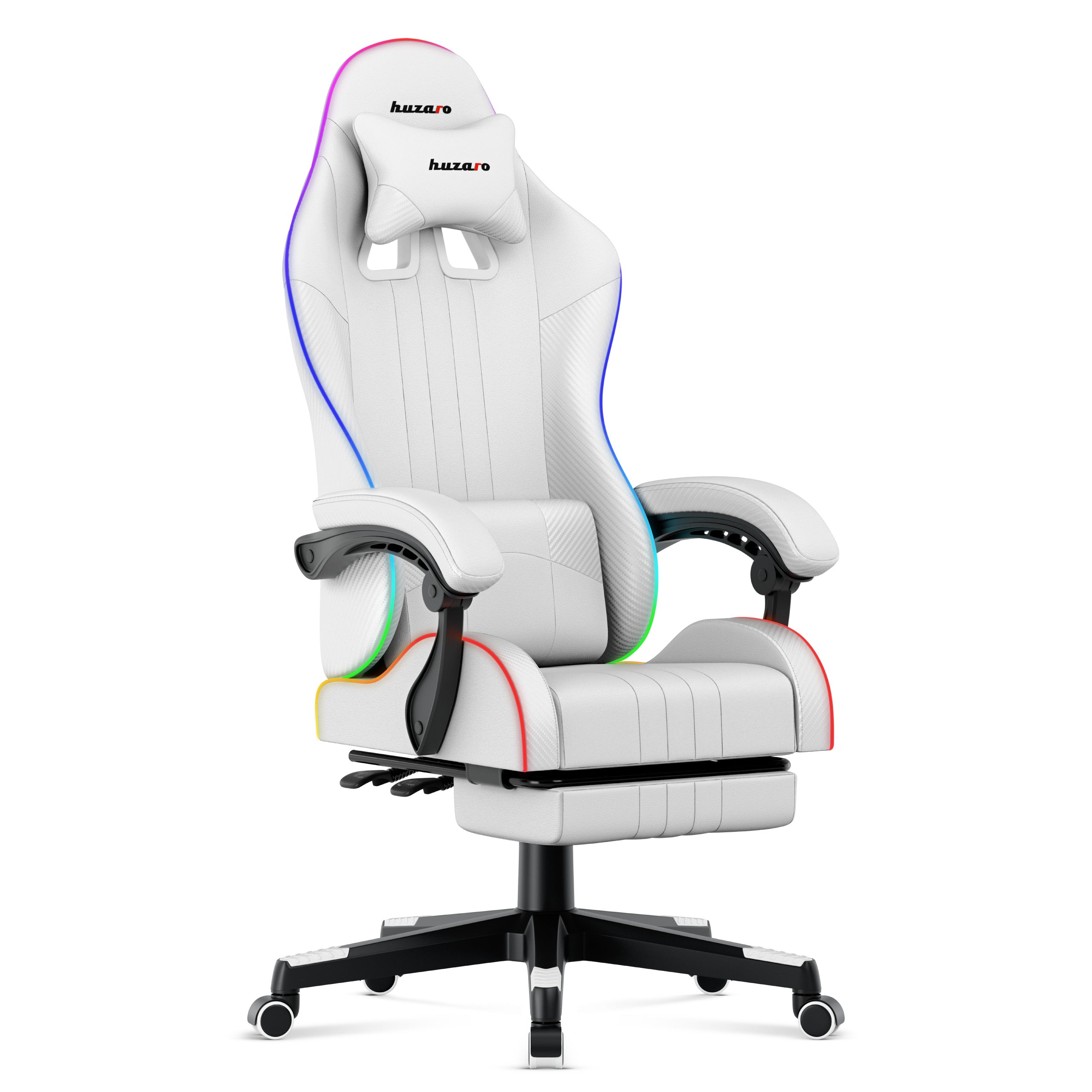 Huzaro Force 4.7 White RGB žaidimų KĖDĖ