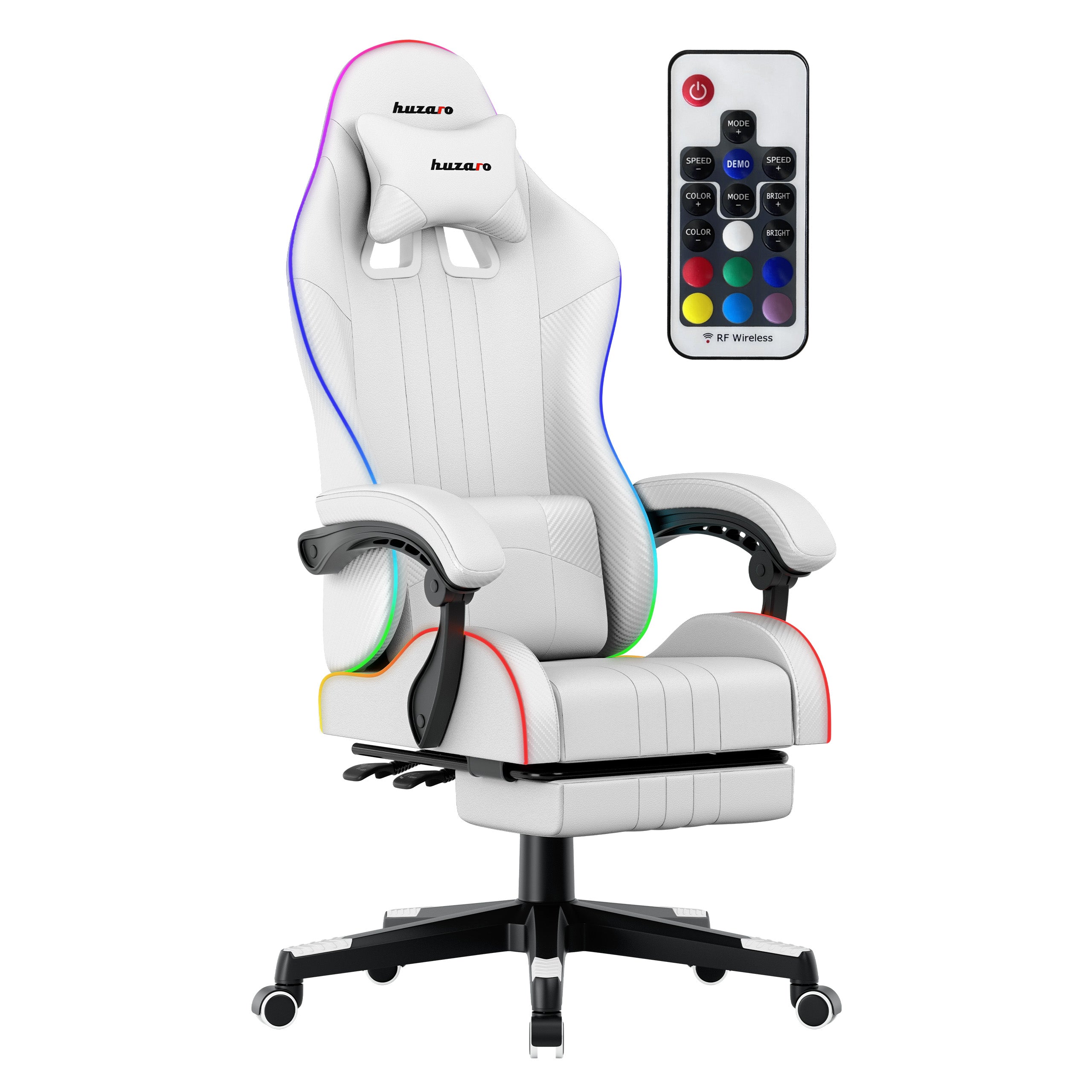 Huzaro Force 4.7 White RGB žaidimų KĖDĖ