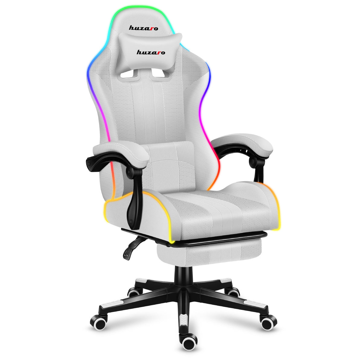 Huzaro Force 4.7 White RGB žaidimų KĖDĖ