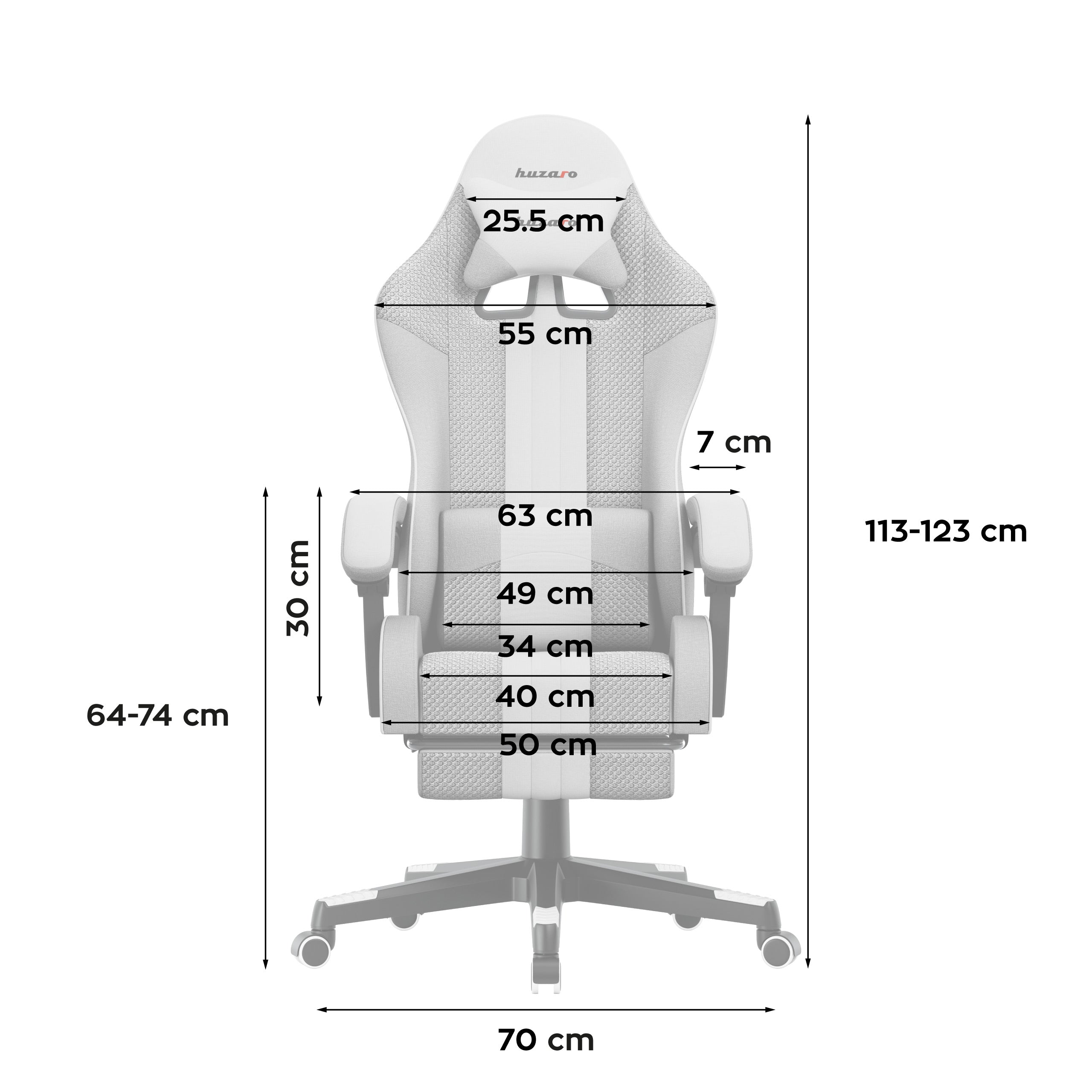 Huzaro Force 4.7 White Mesh žaidimų kėdė