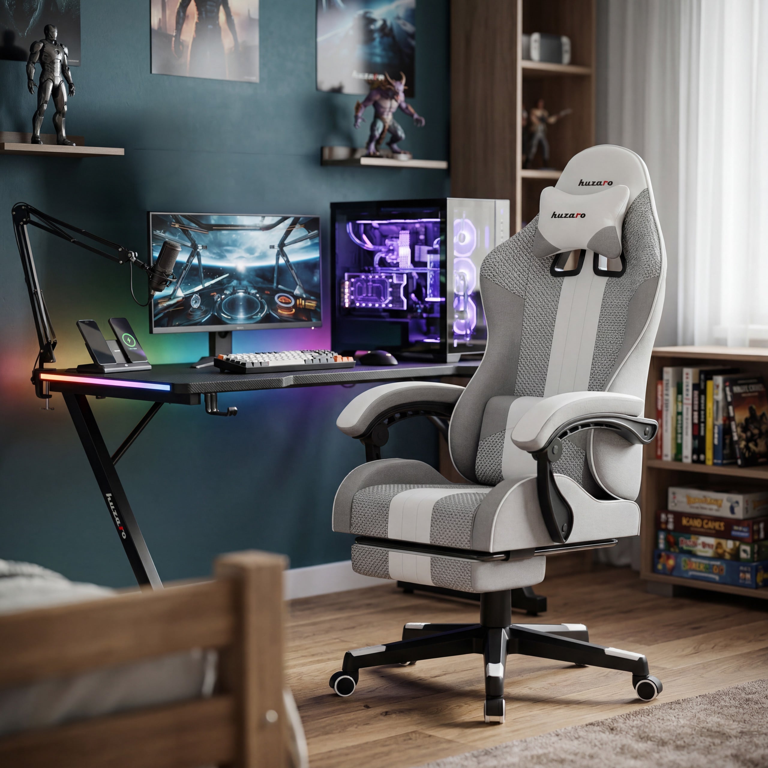 Huzaro Force 4.7 White Mesh žaidimų kėdė