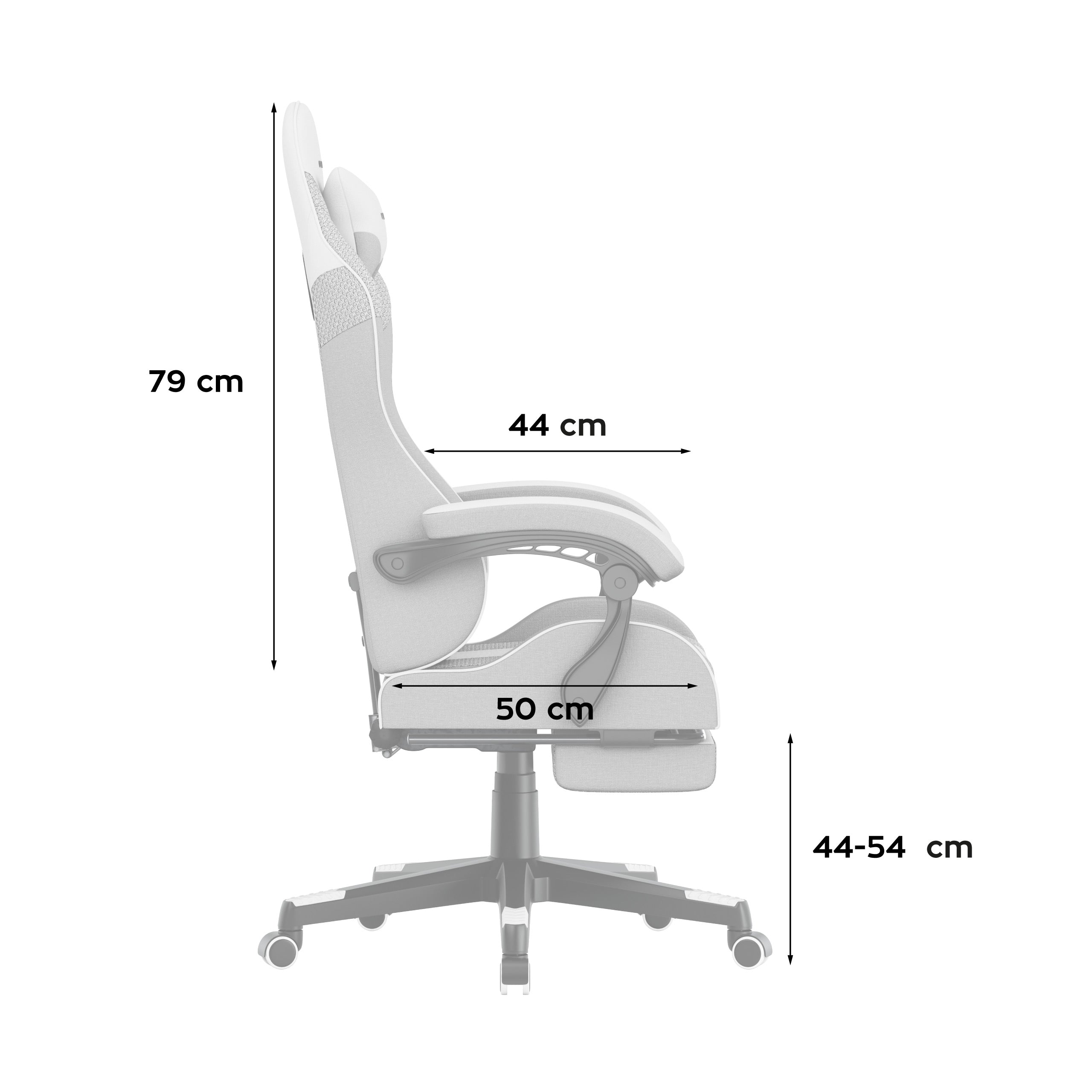 Huzaro Force 4.7 White Mesh žaidimų kėdė