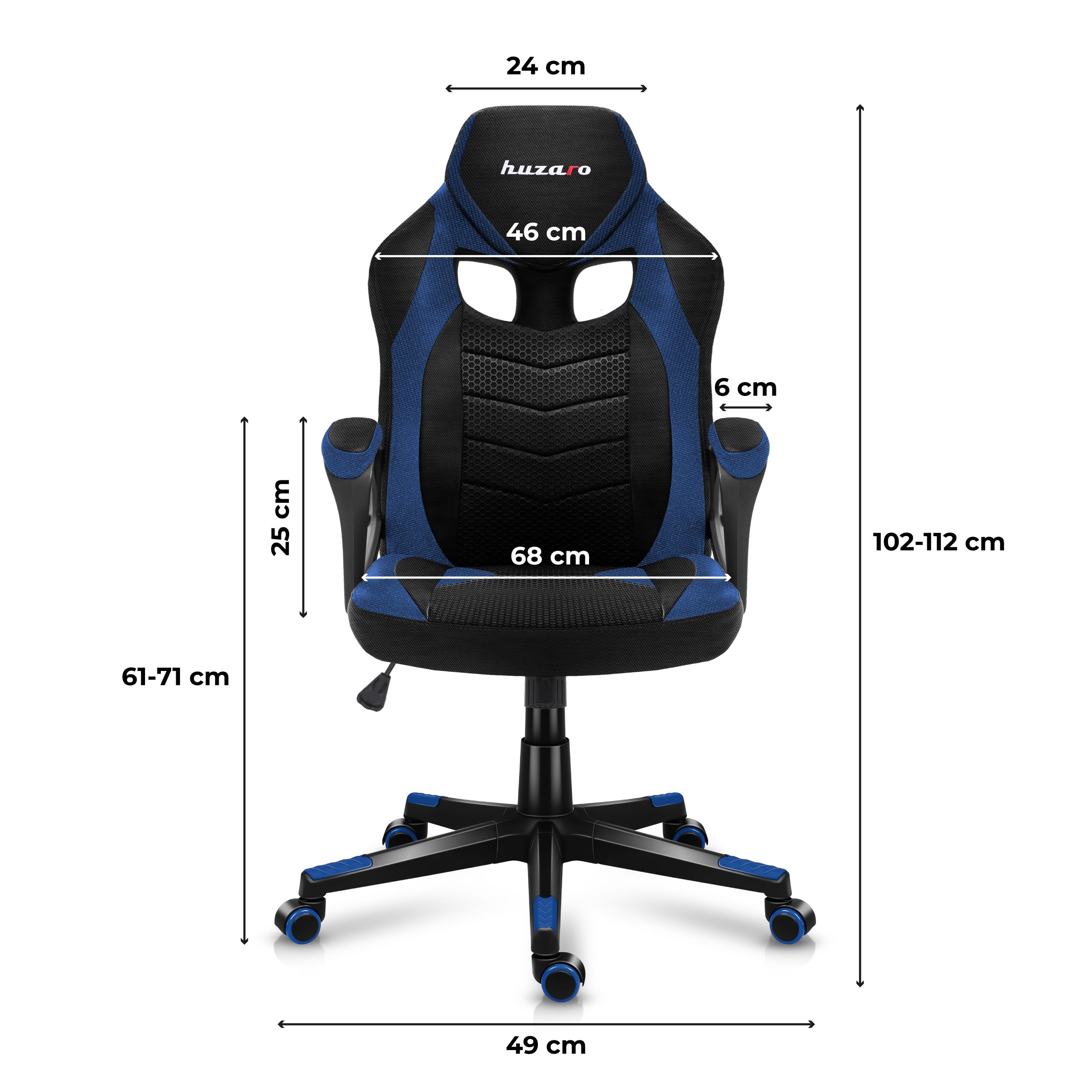 Huzaro Force 2.5 Blue Mesh žaidimų kėdė