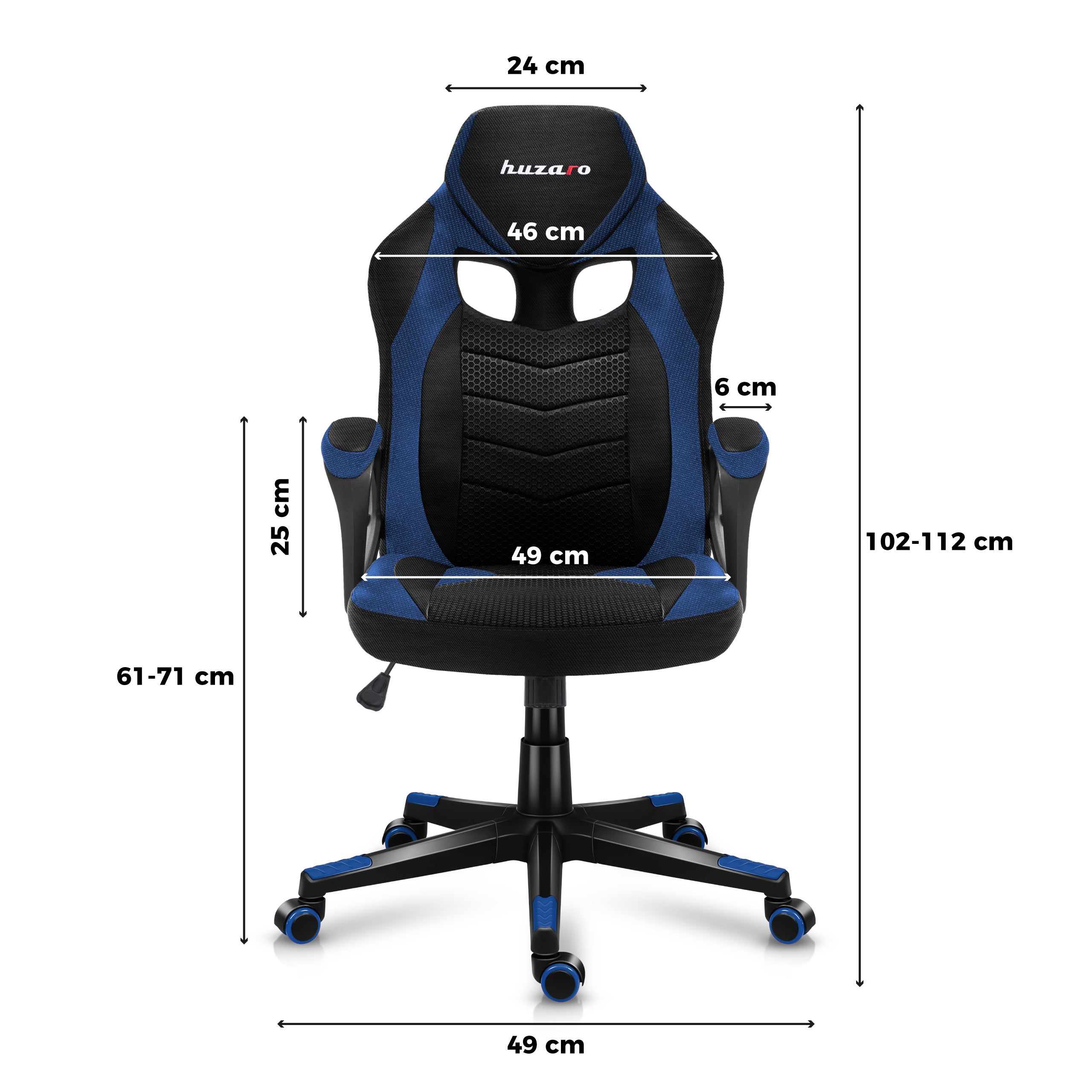 Huzaro Force 2.5 Blue Mesh žaidimų kėdė