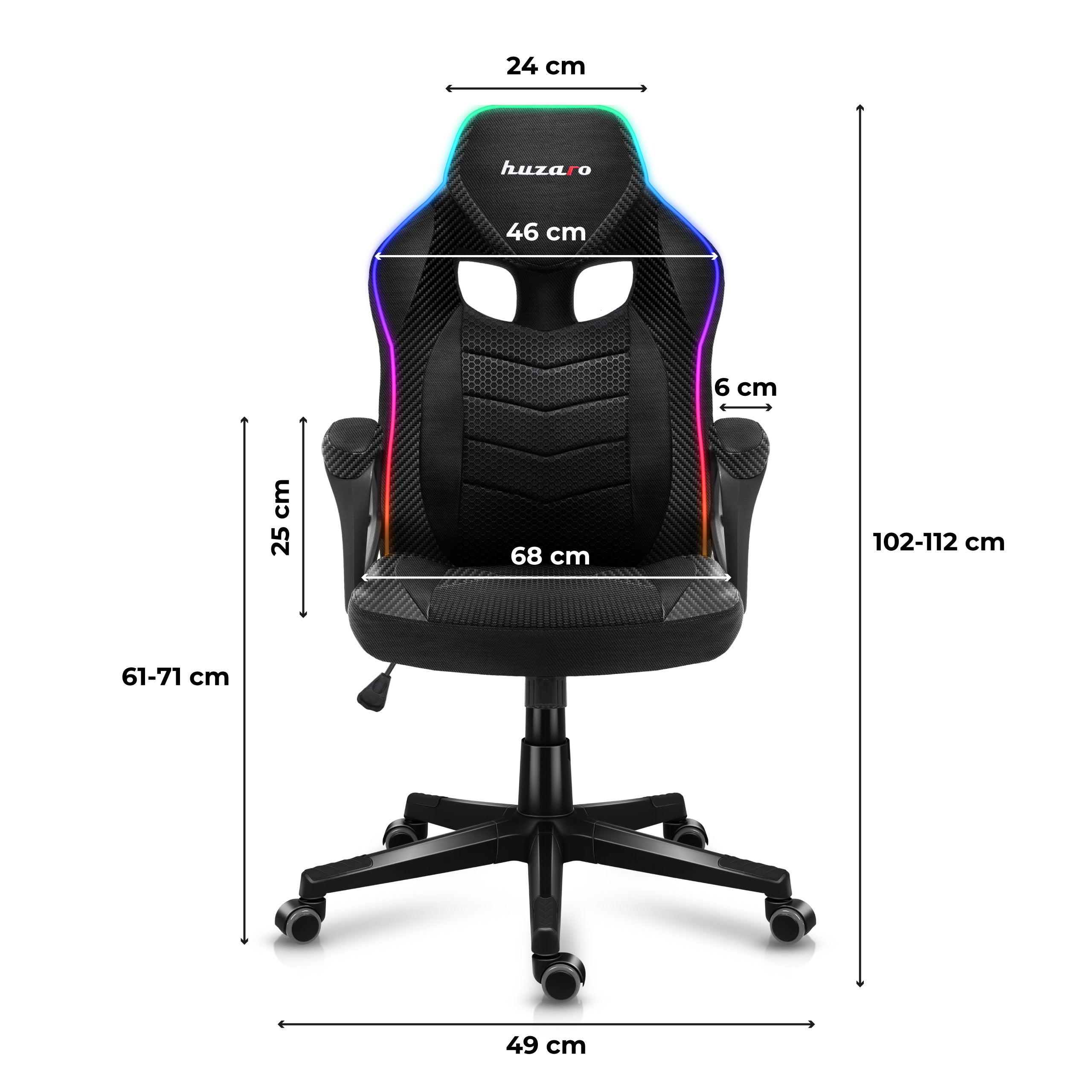 Huzaro Force 2.5 RGB Carbon Mesh žaidimų kėdė