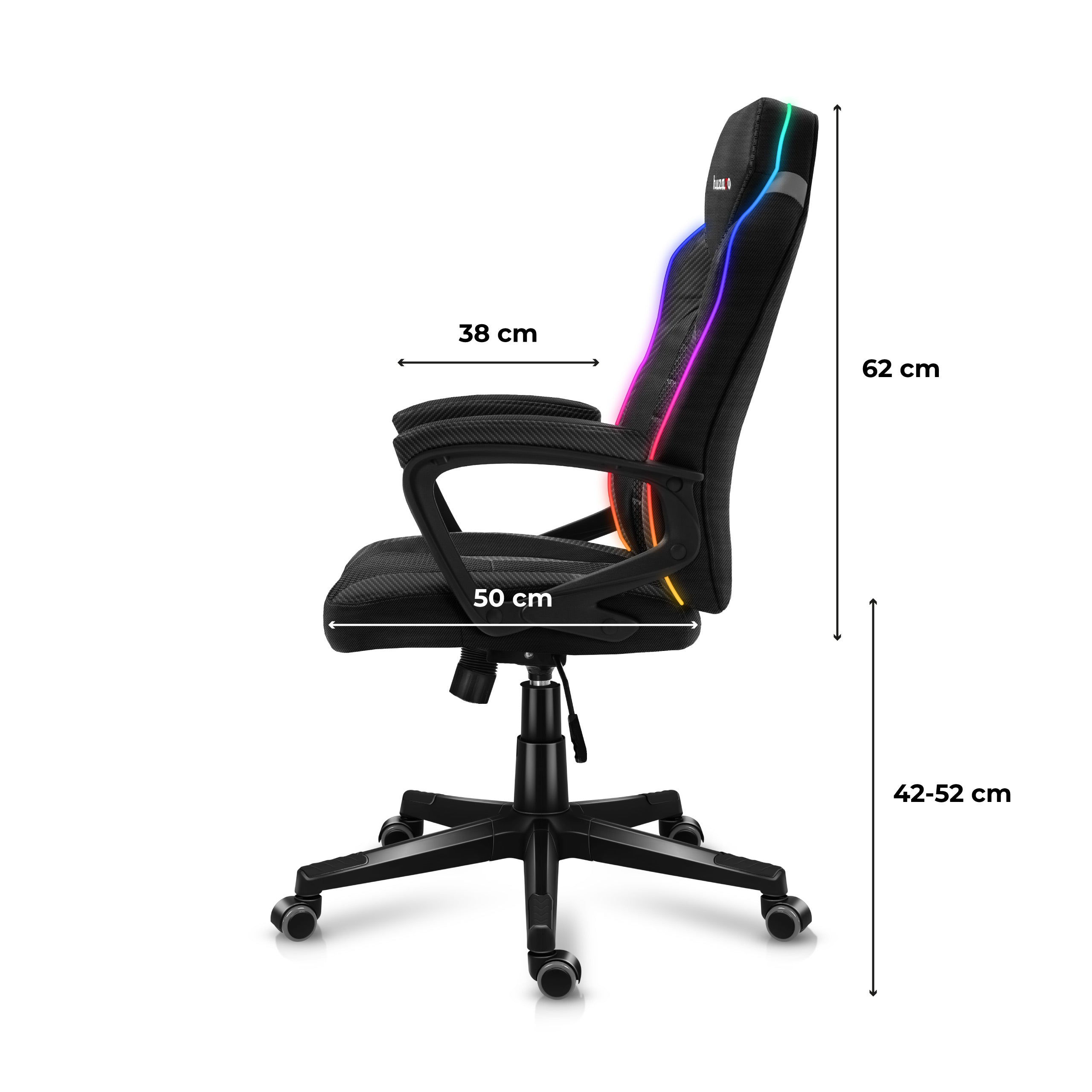 Huzaro Force 2.5 RGB Carbon Mesh žaidimų kėdė