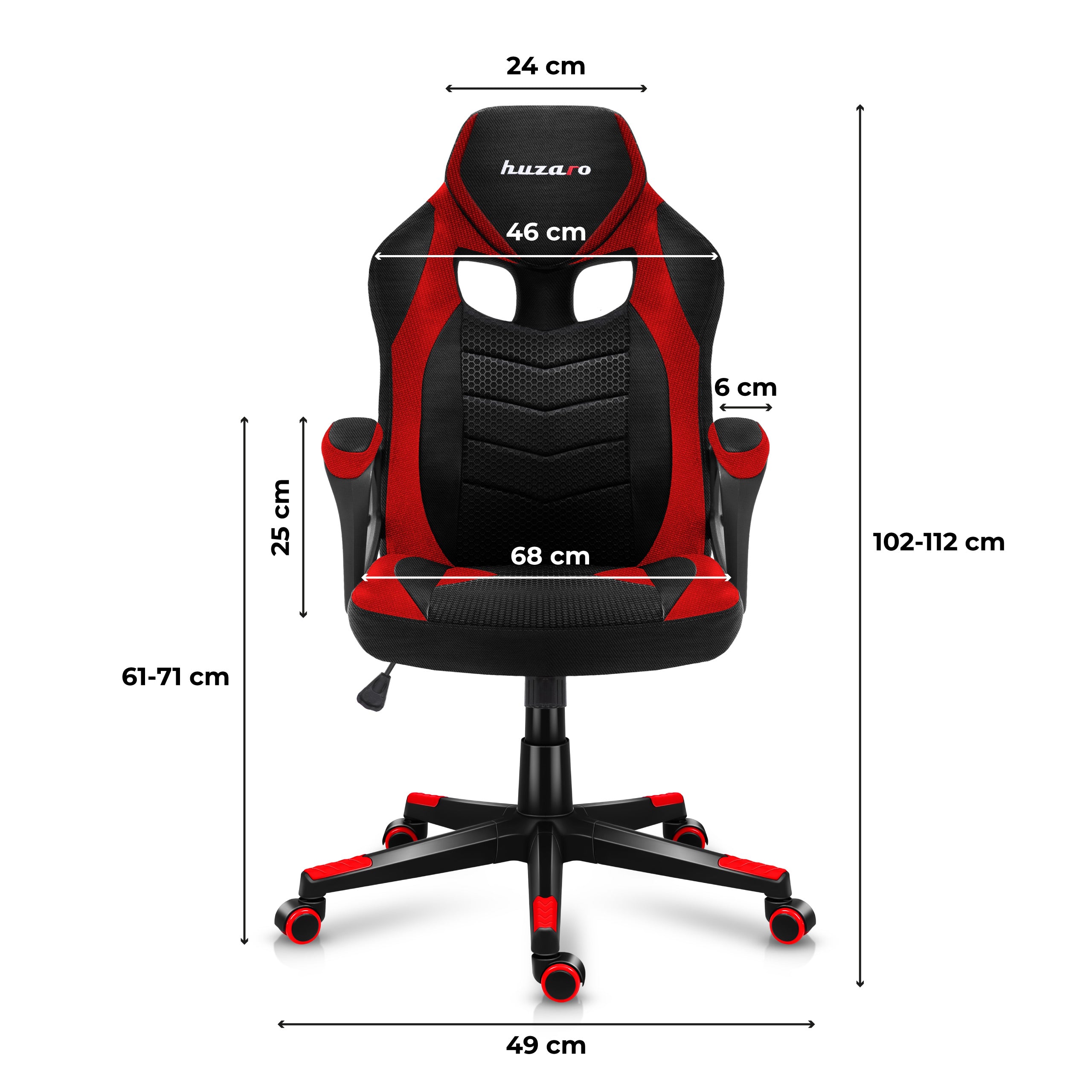 Huzaro Force 2.5 Red Mesh žaidimų kėdė