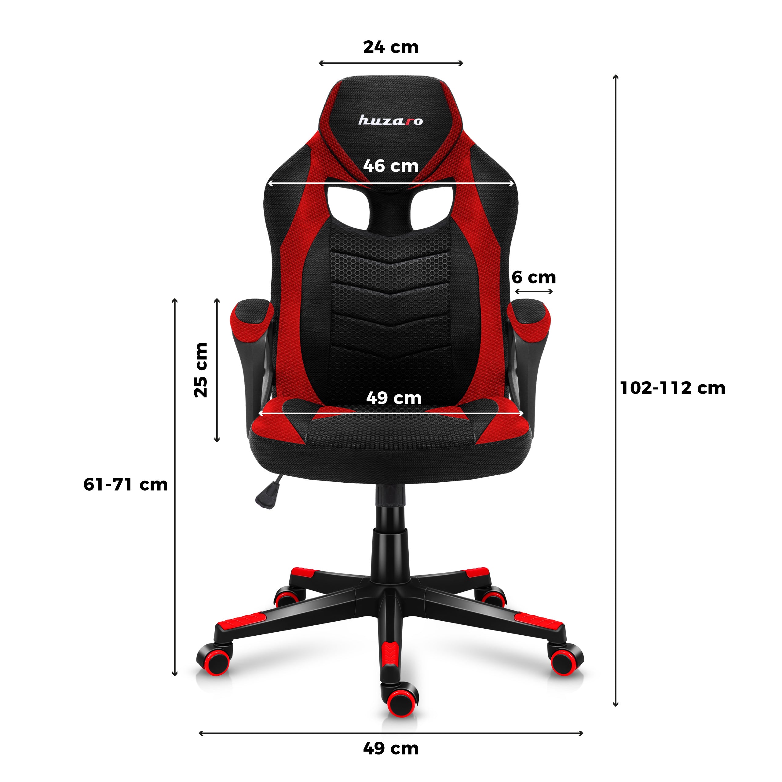 Huzaro Force 2.5 Red Mesh žaidimų kėdė