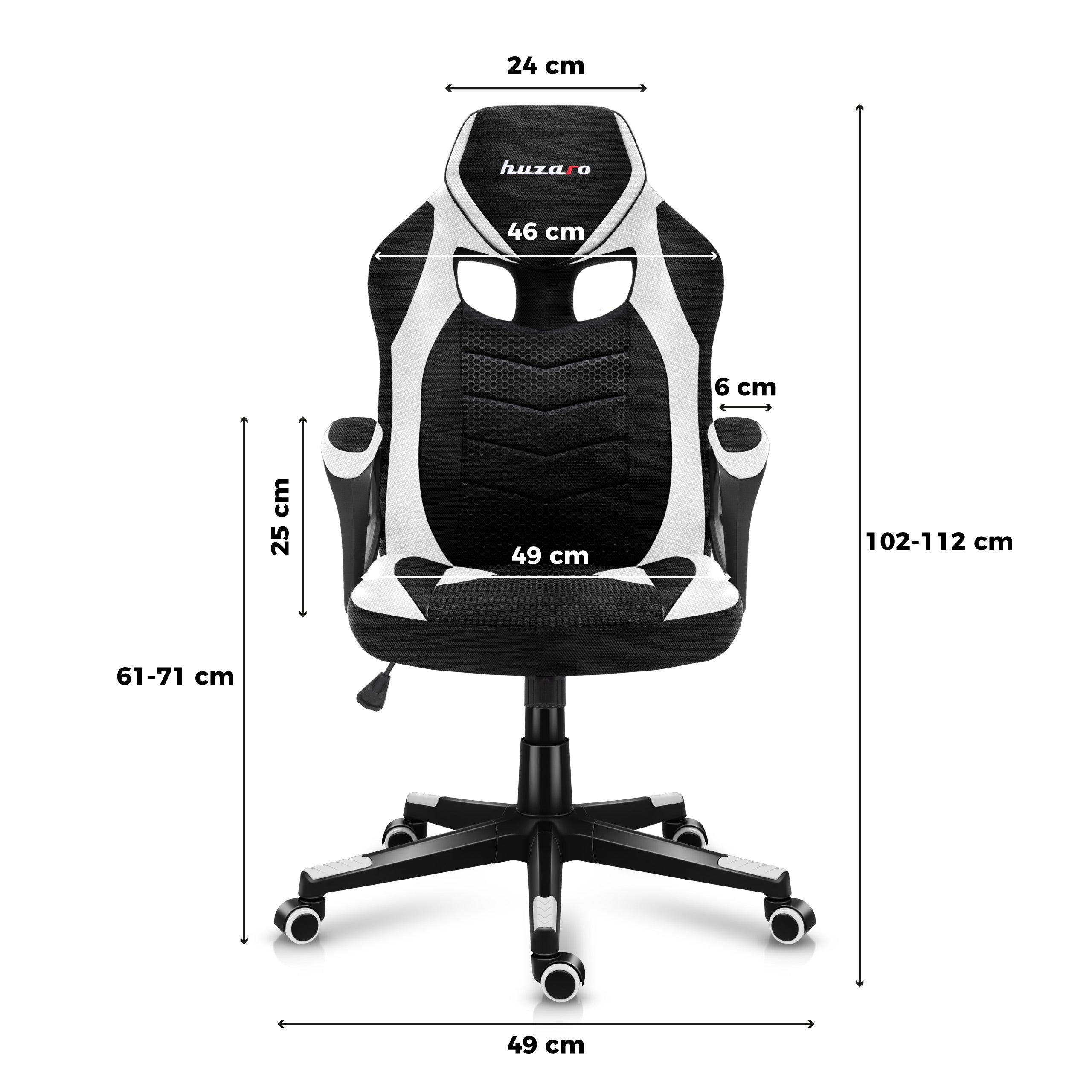 Huzaro Force 2.5 White Mesh žaidimų kėdė