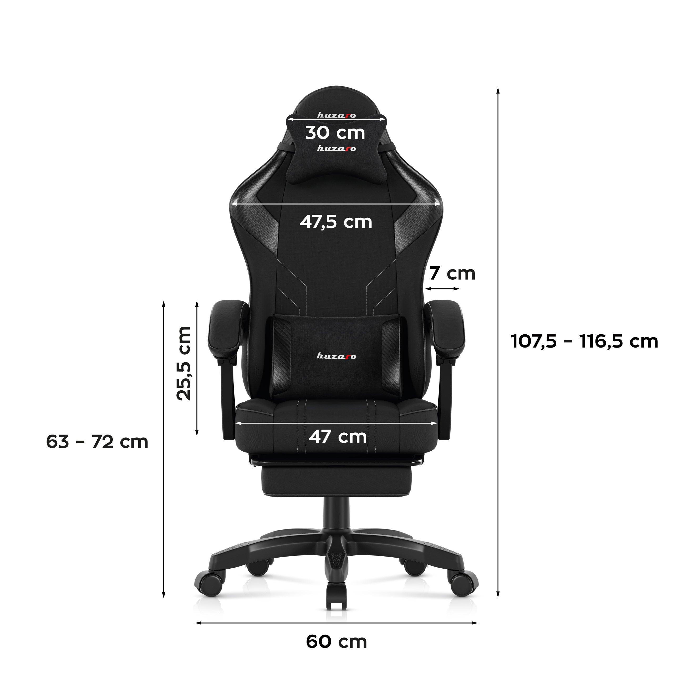 Huzaro Force 3.7 Carbon Black Žaidimų kėdė