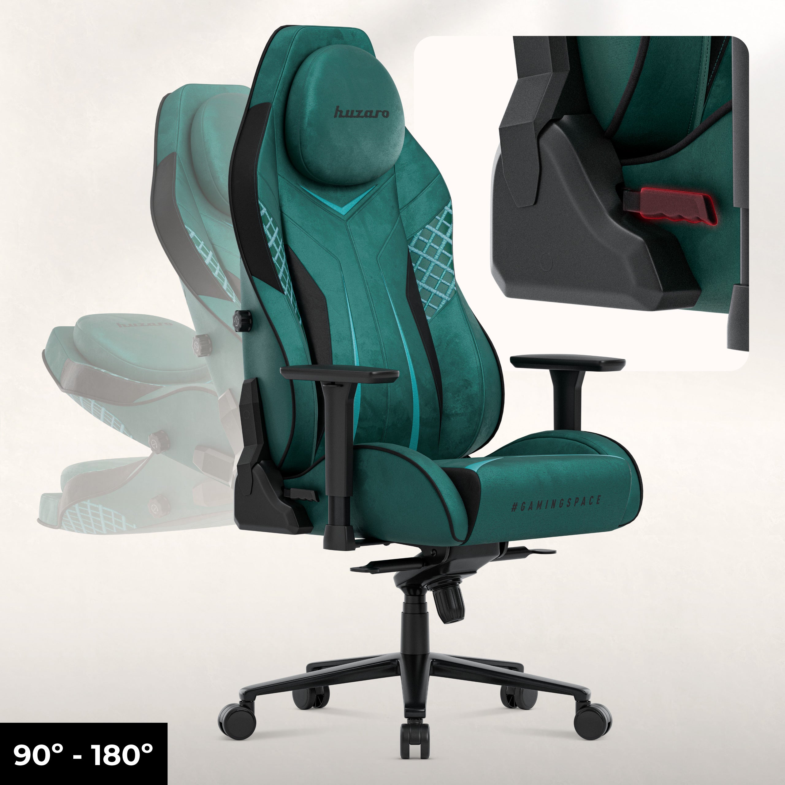 Fotel gamingowy zamszowy Huzaro Force 8.3 Green