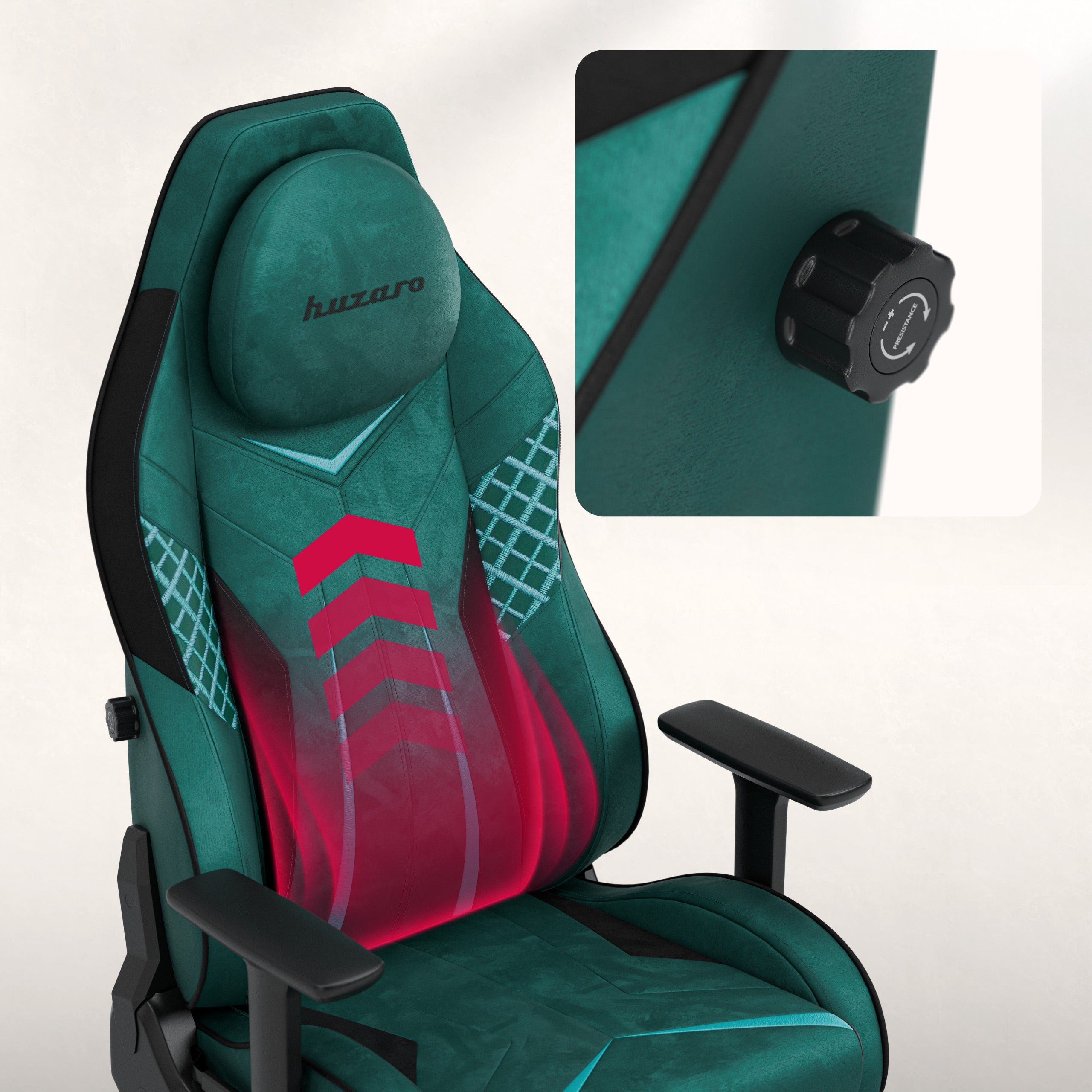 Fotel gamingowy zamszowy Huzaro Force 8.3 Green