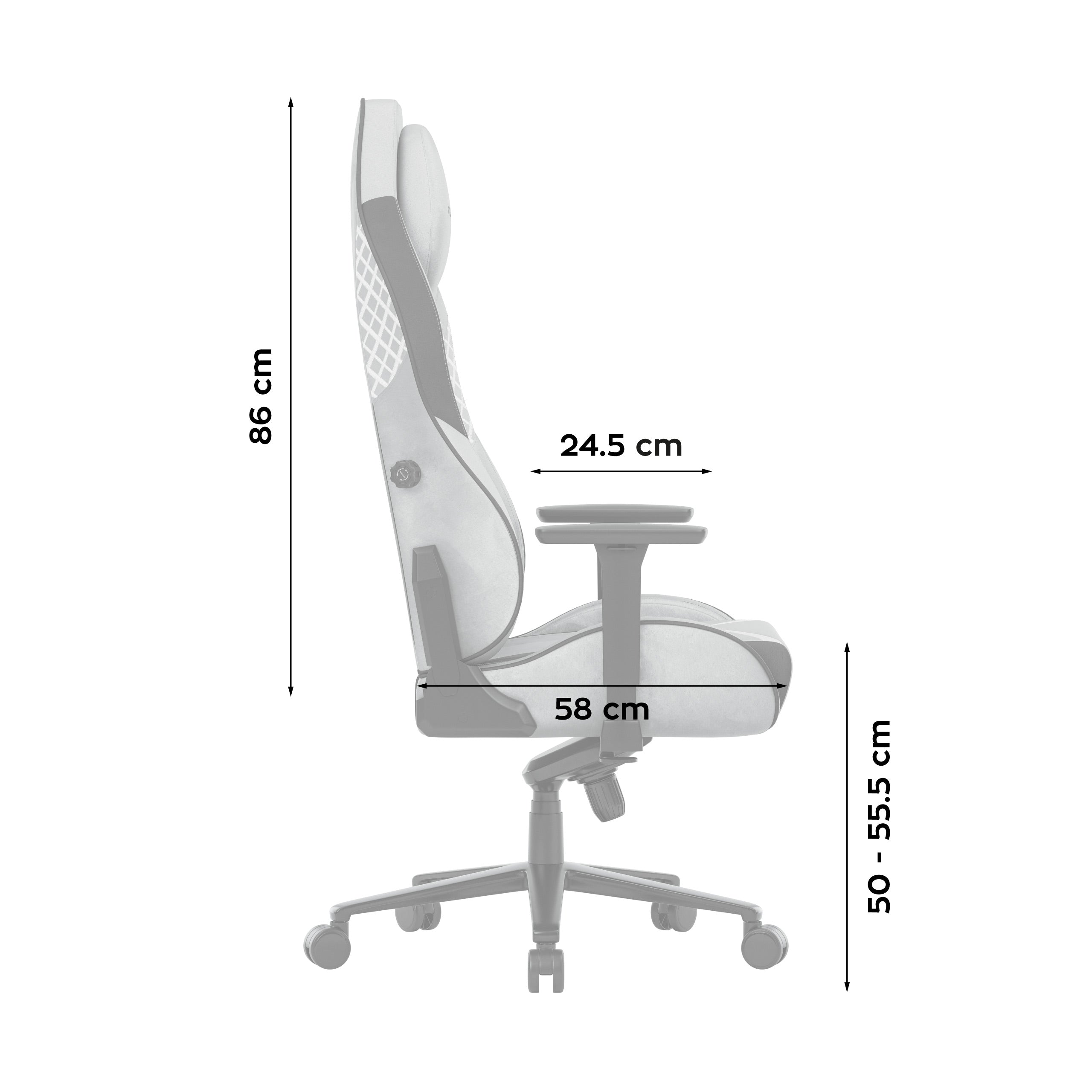 Fotel gamingowy zamszowy Huzaro Force 8.3 Grey