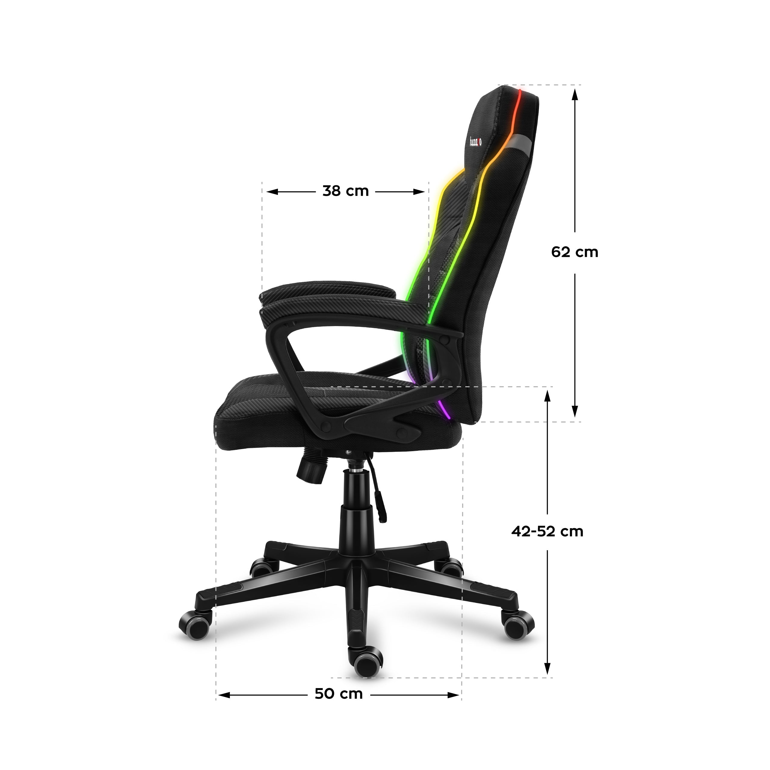 Huzaro Force 2.5 RGB Carbon Mesh žaidimų kėdė