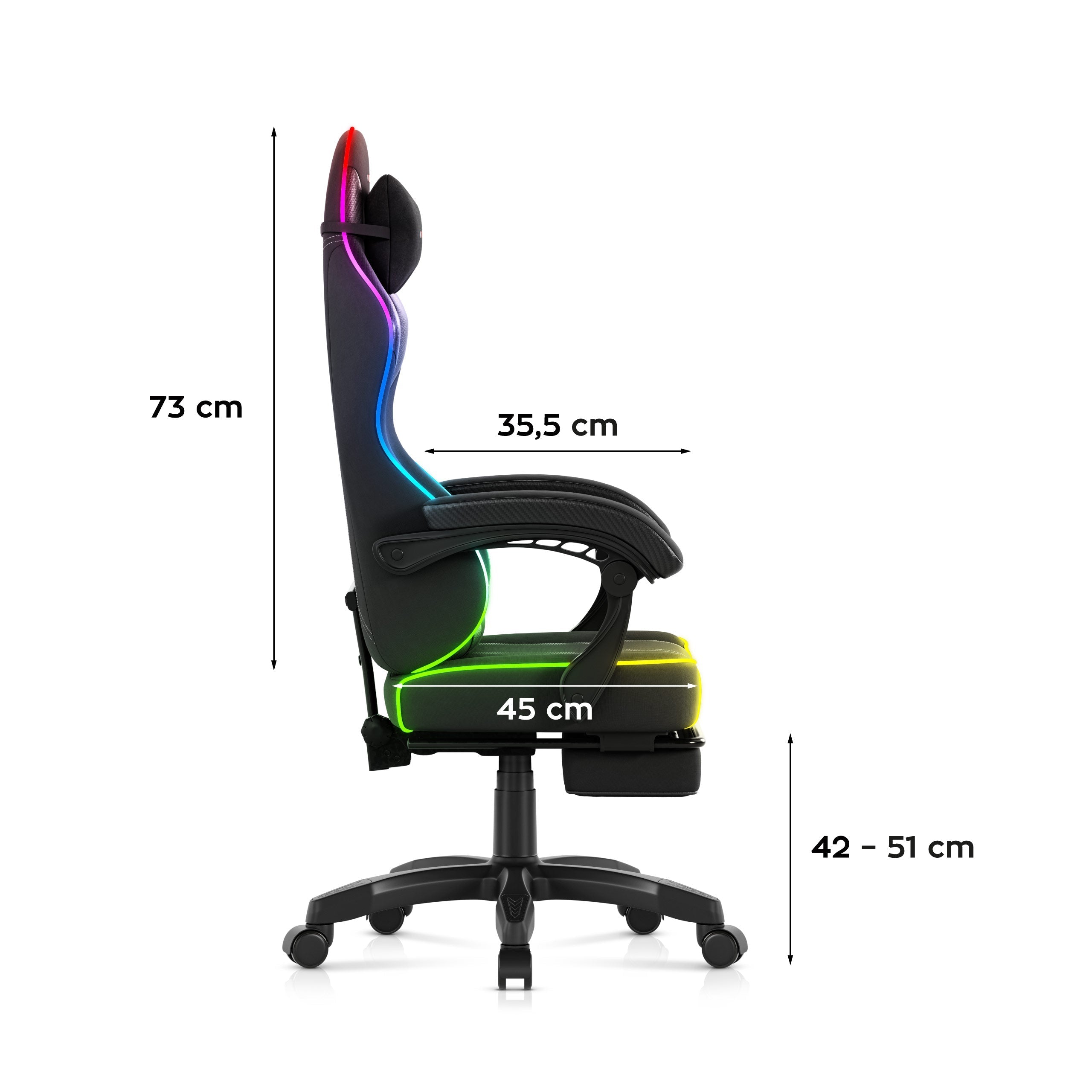 Huzaro Force 3.7 RGB Black Žaidimų kėdė