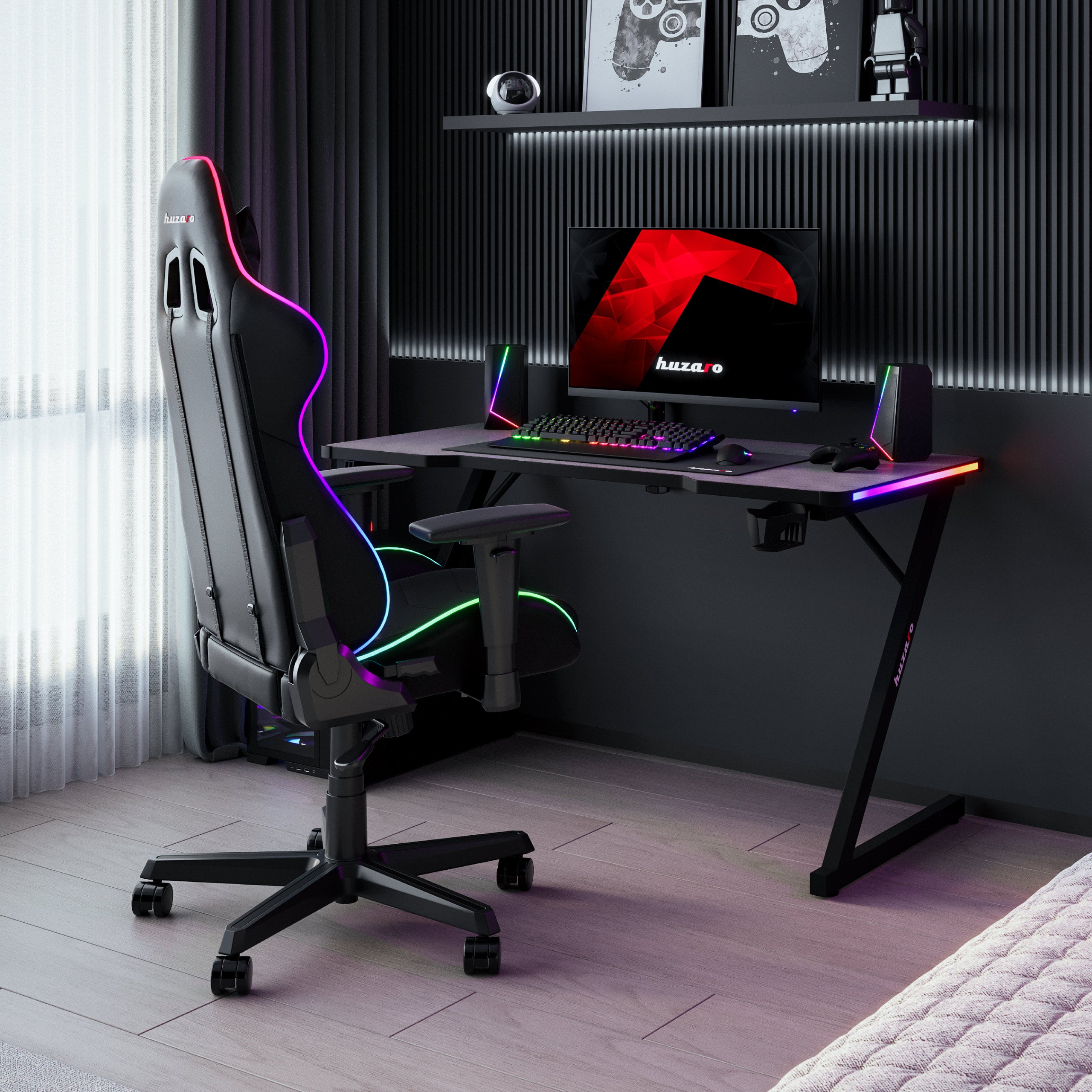 Žaidimų stalas su RGB apšvietimu