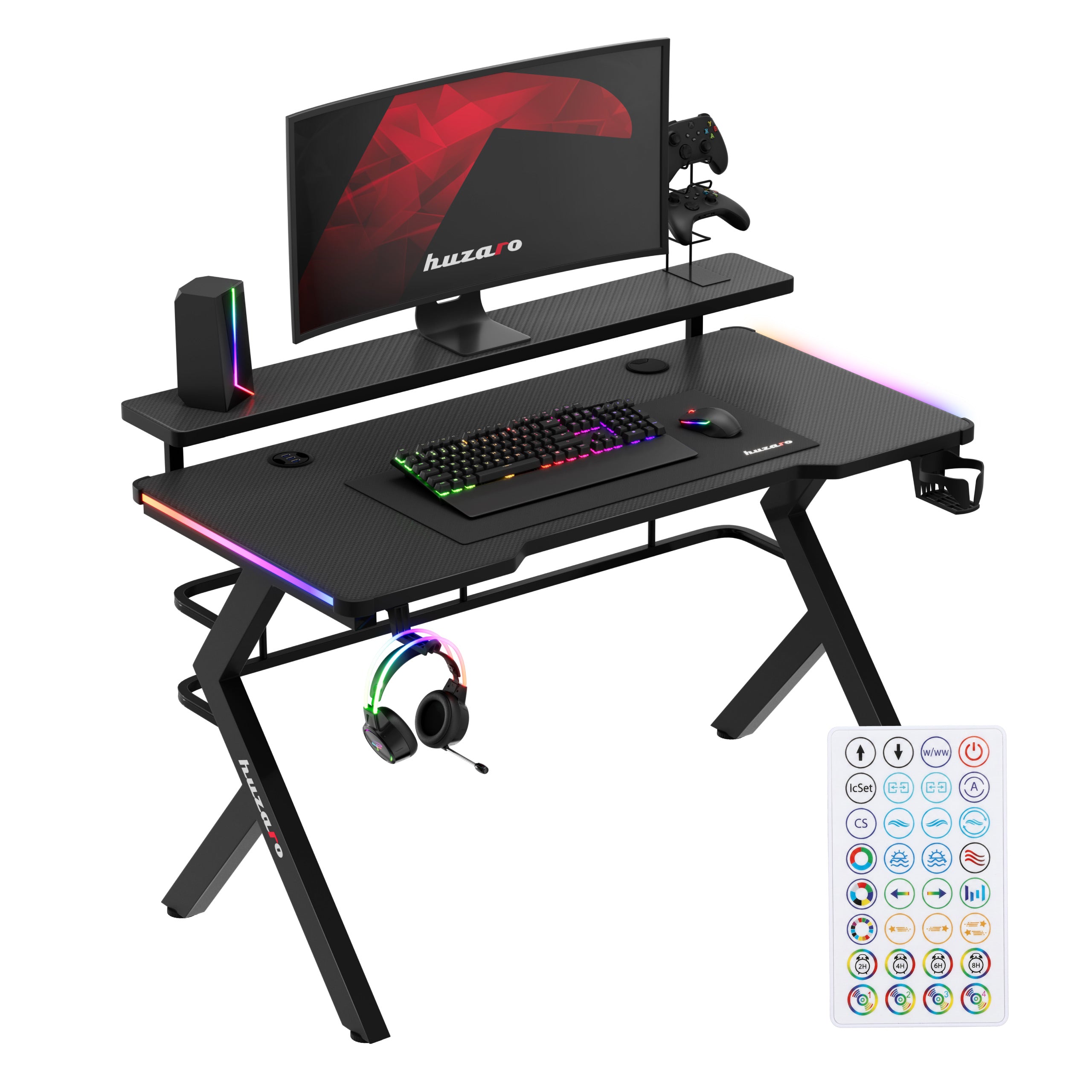 Huzaro Hero 5.0 RGB LED žaidimų stalas