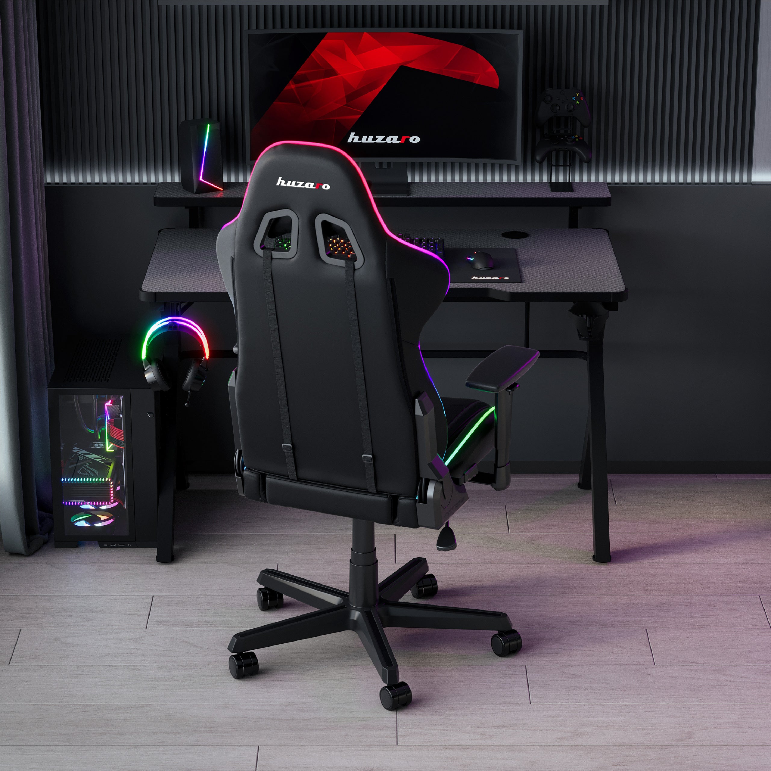 Huzaro Hero 5.0 RGB LED žaidimų stalas