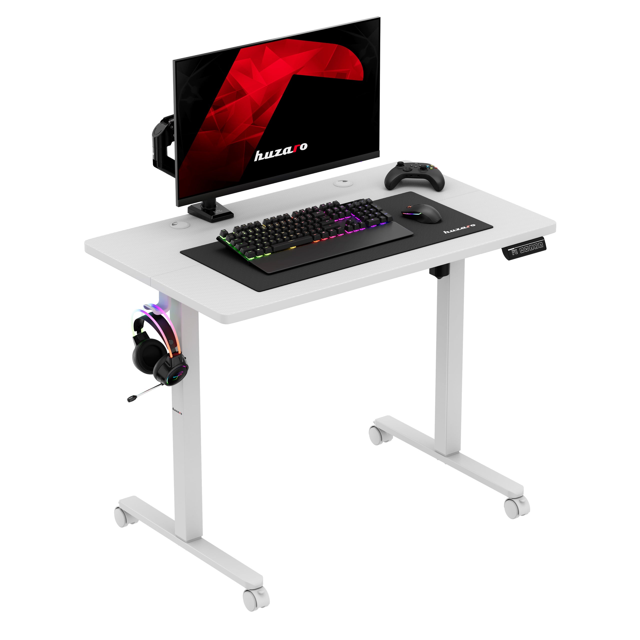 Elektrinis reguliuojamo aukščio stalas su ratukais Huzaro Hero 7.8 White