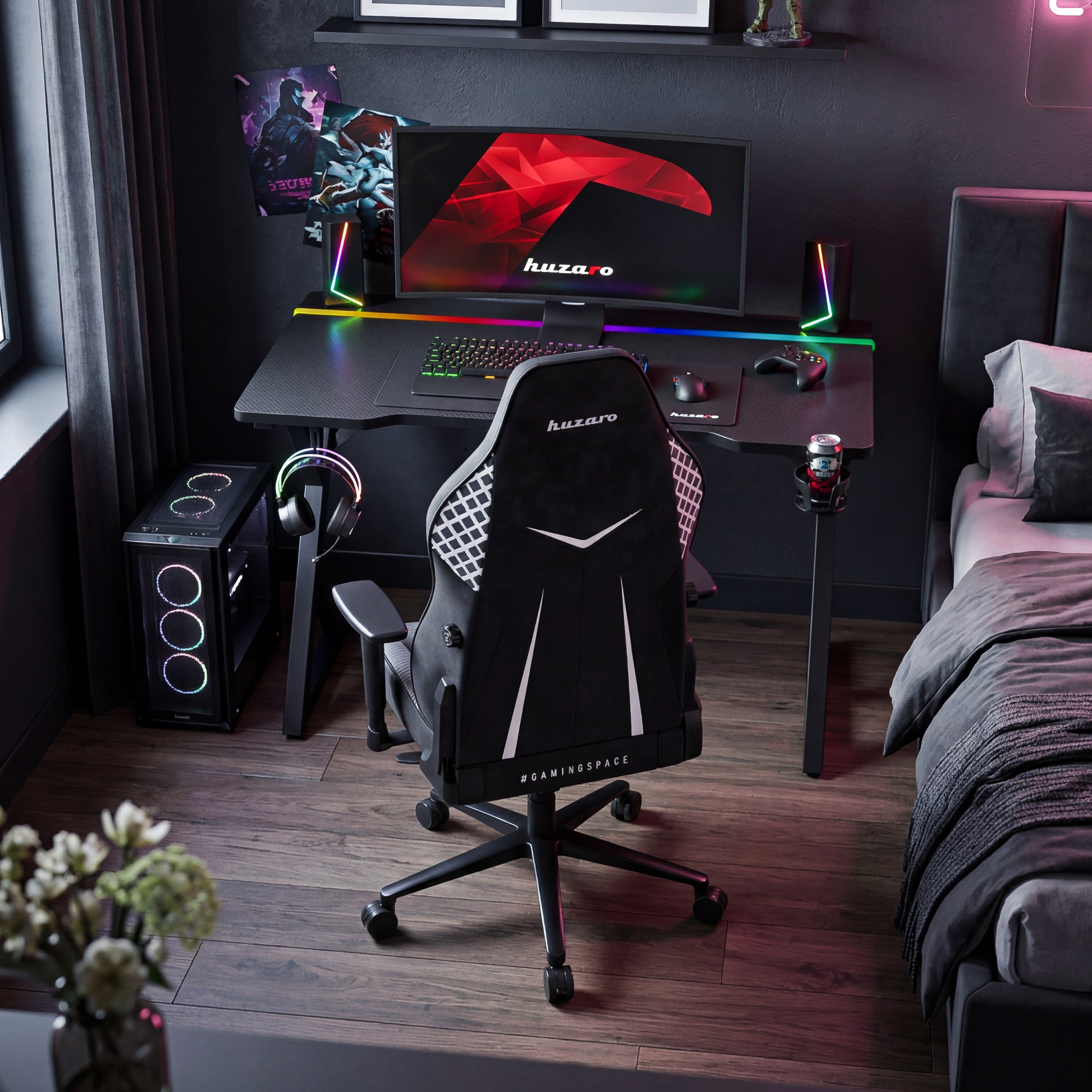 Žaidimų stalas su LED apšvietimu Hero 2.4 RGB Black