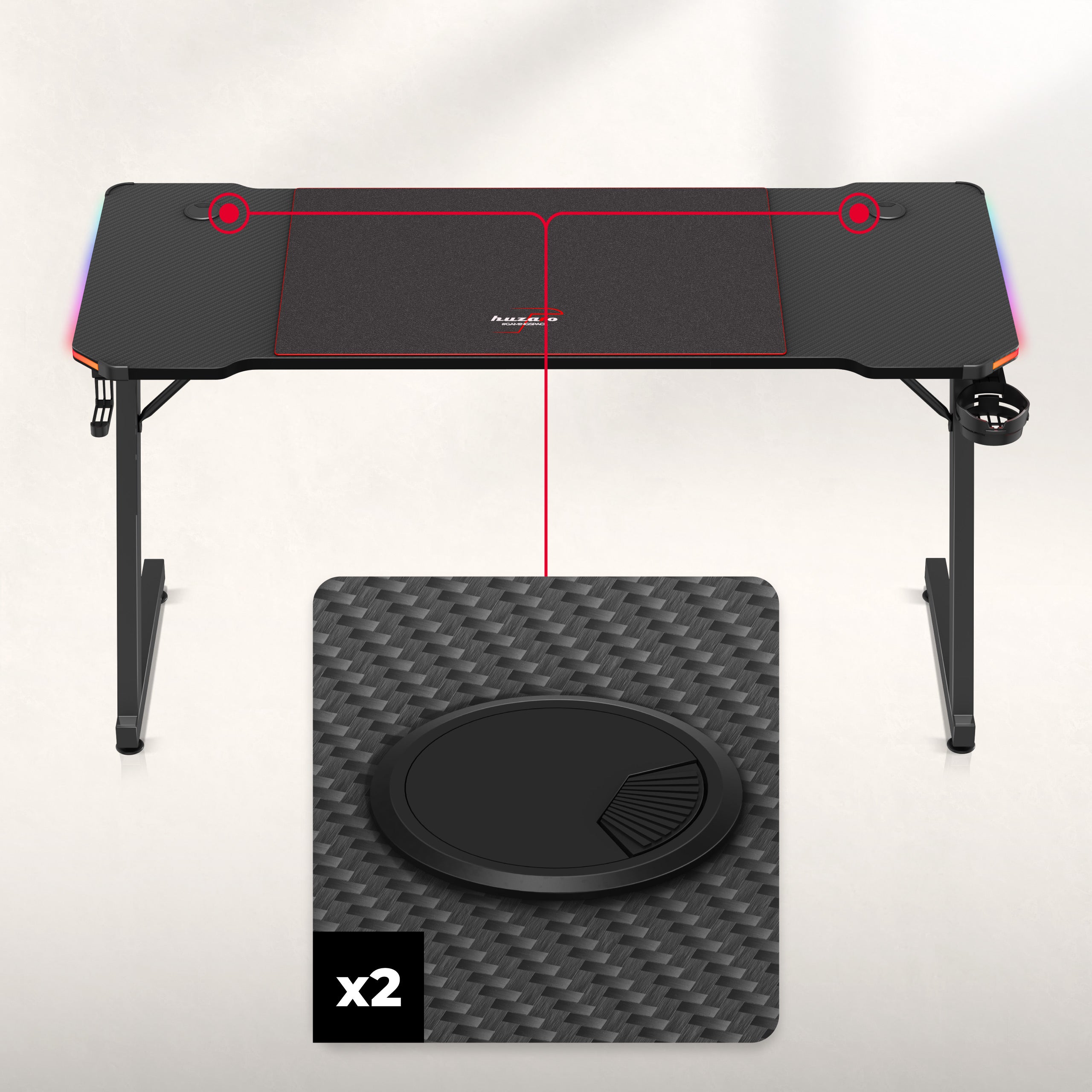 Huzaro Hero 3.3 RGB žaidimų stalas