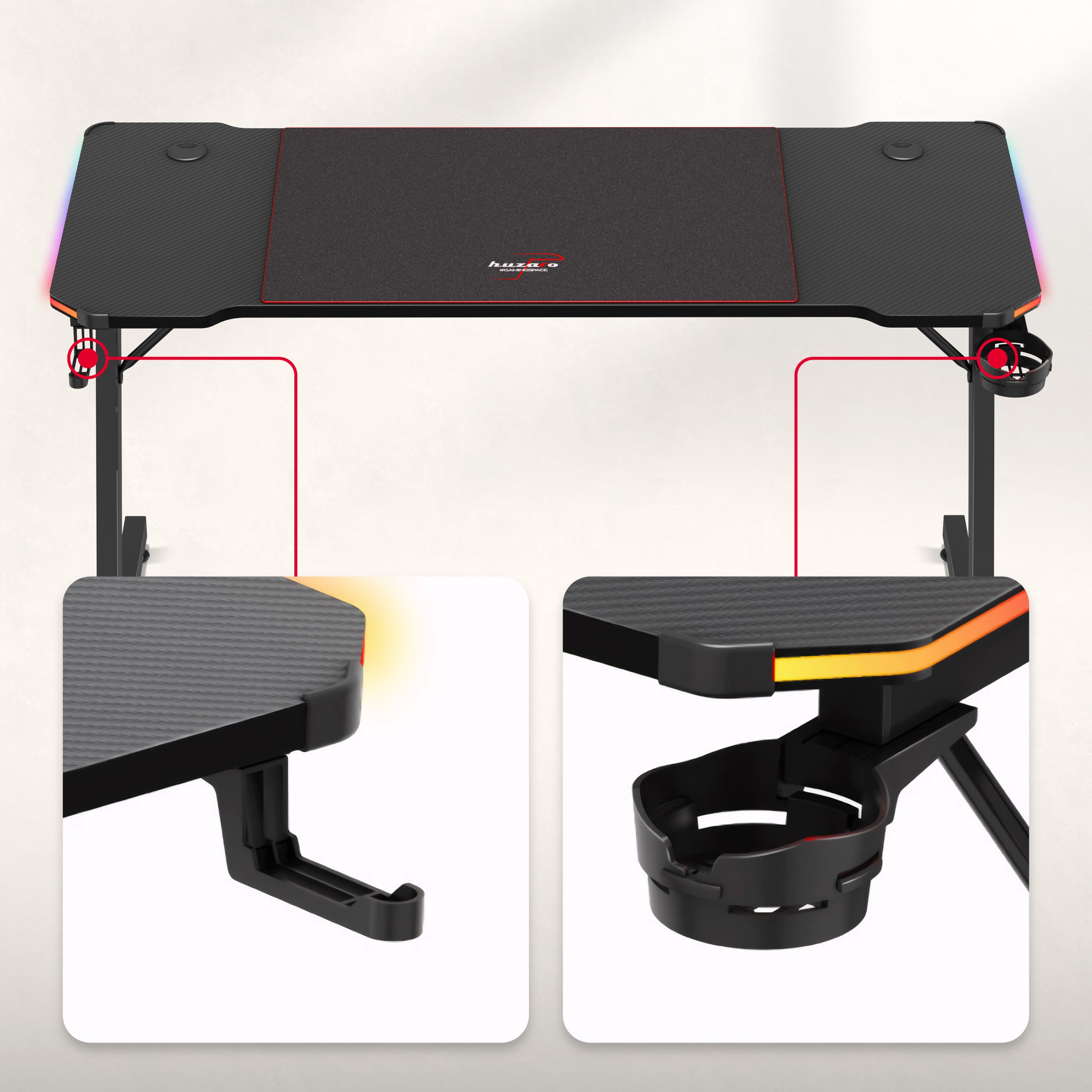 Huzaro Hero 3.3 RGB žaidimų stalas