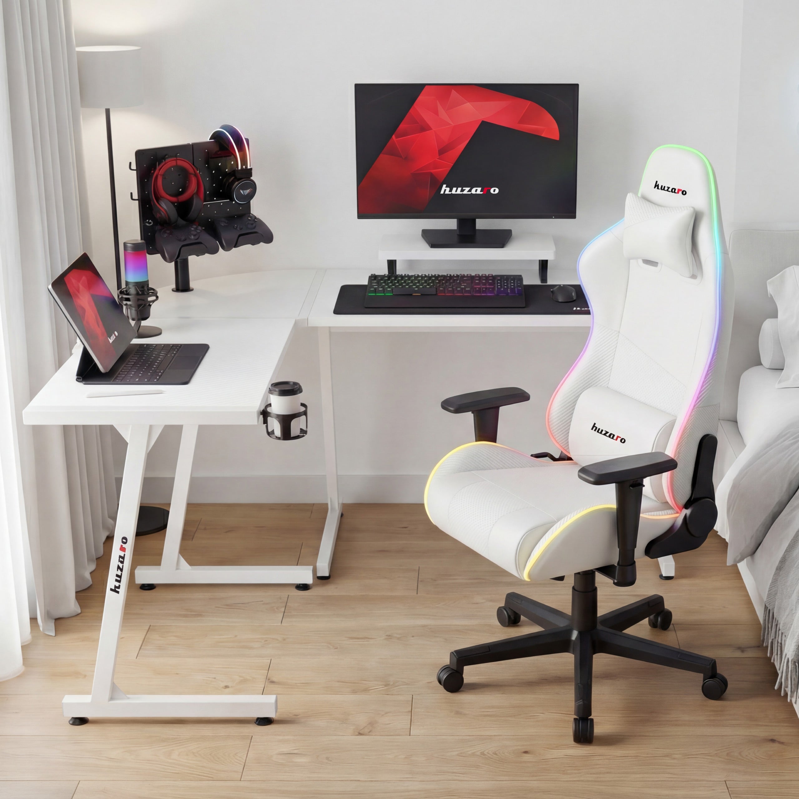 Huzaro Hero 6.0 baltas žaidimų stalas