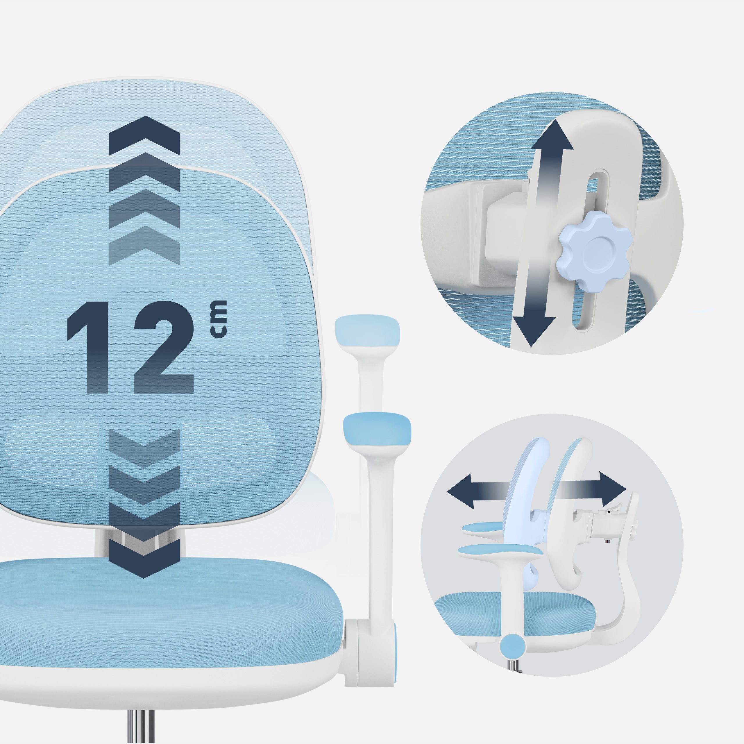 Ergonominė kėdė vaikui prie rašomojo stalo Mark Adler Junior 3.6 Blue