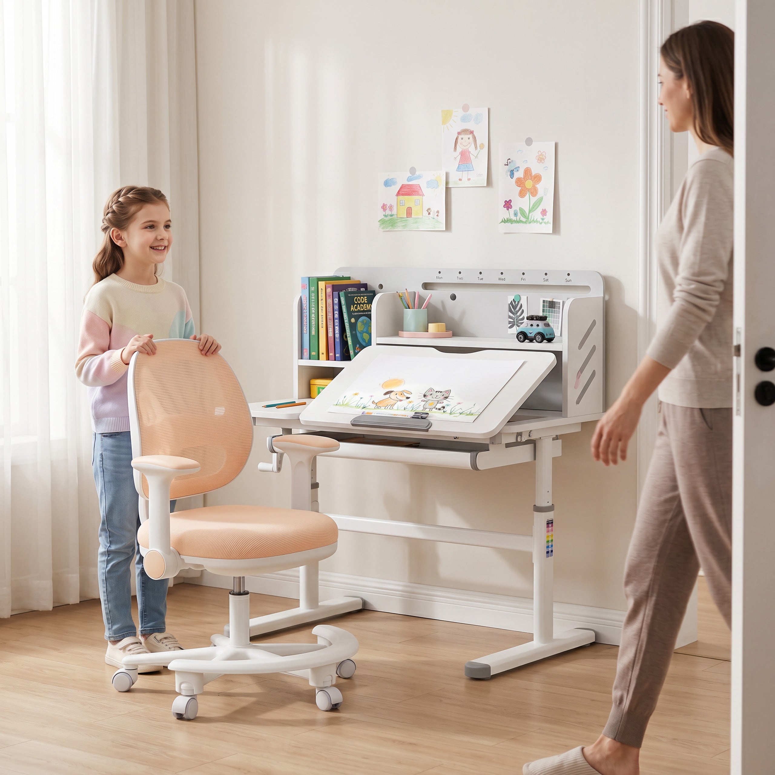 Ergonominė kėdė vaikui prie rašomojo stalo Mark Adler Junior 3.6 Beige