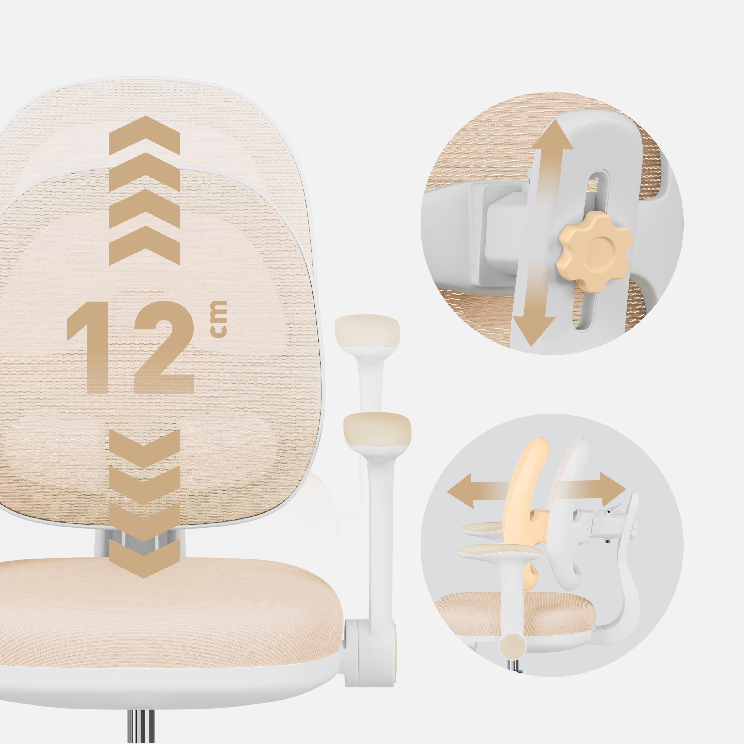 Ergonominė kėdė vaikui prie rašomojo stalo Mark Adler Junior 3.6 Beige