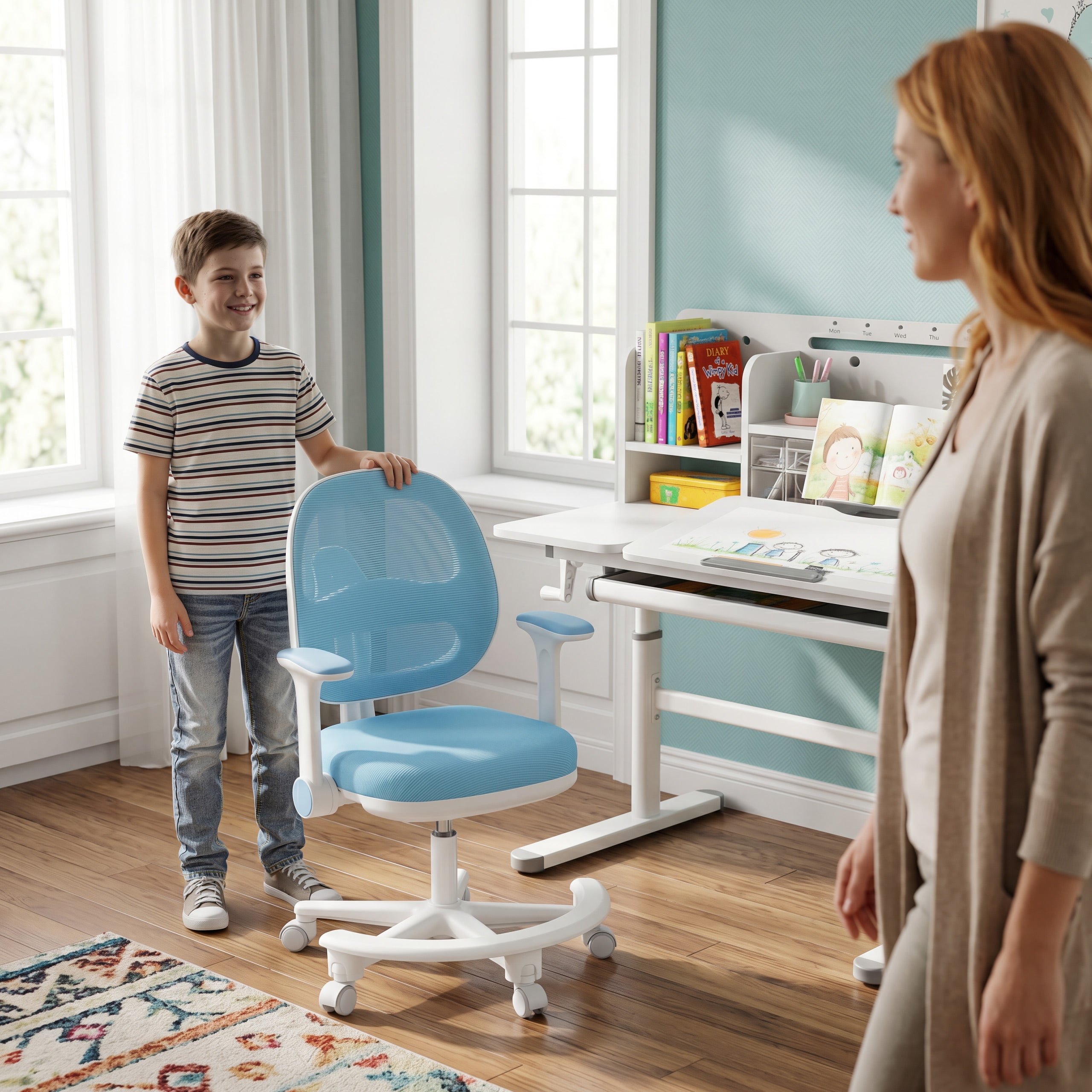 Ergonominė kėdė vaikui prie rašomojo stalo Mark Adler Junior 3.6 Blue