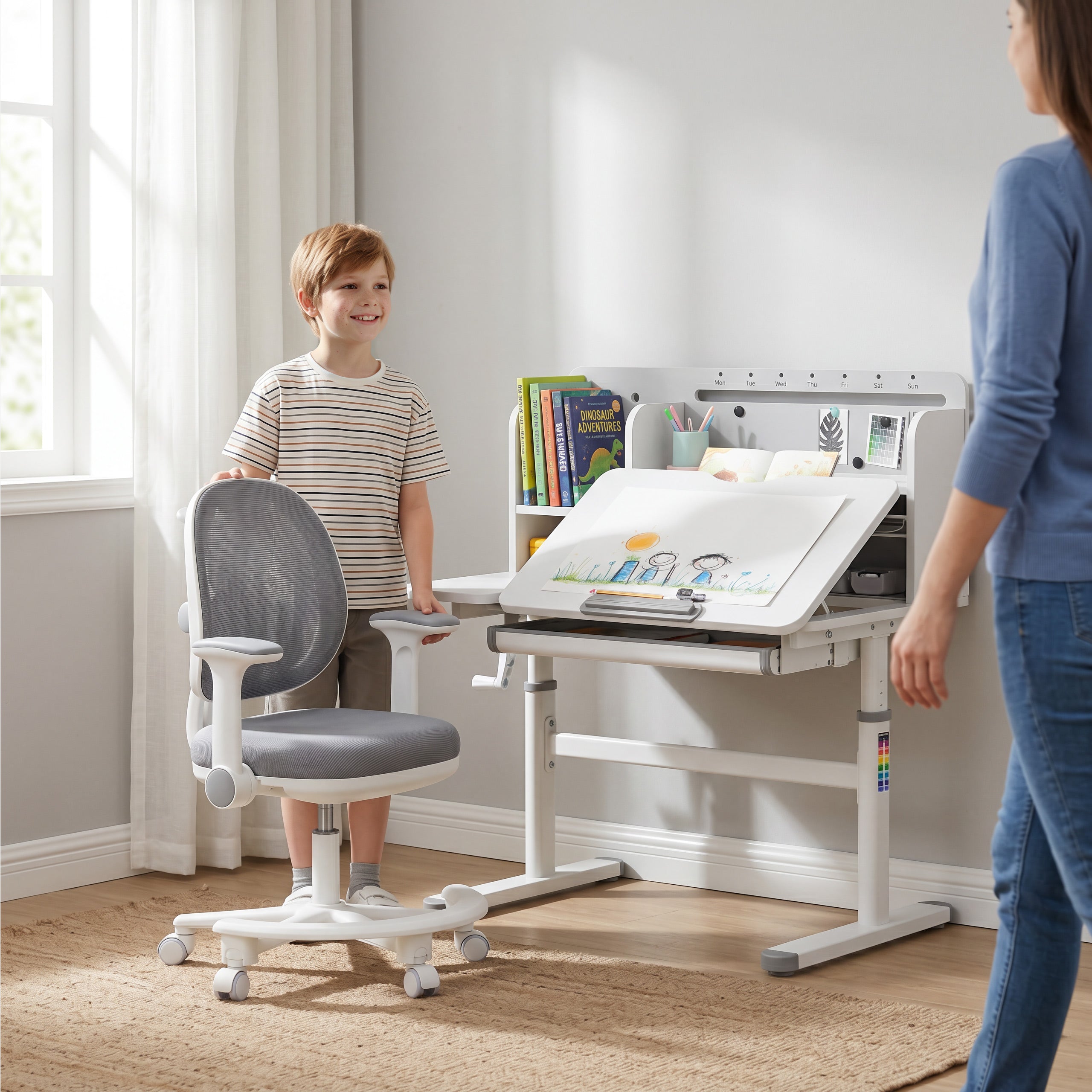 Ergonominė kėdė vaikui prie rašomojo stalo Mark Adler Junior 3.6 Grey
