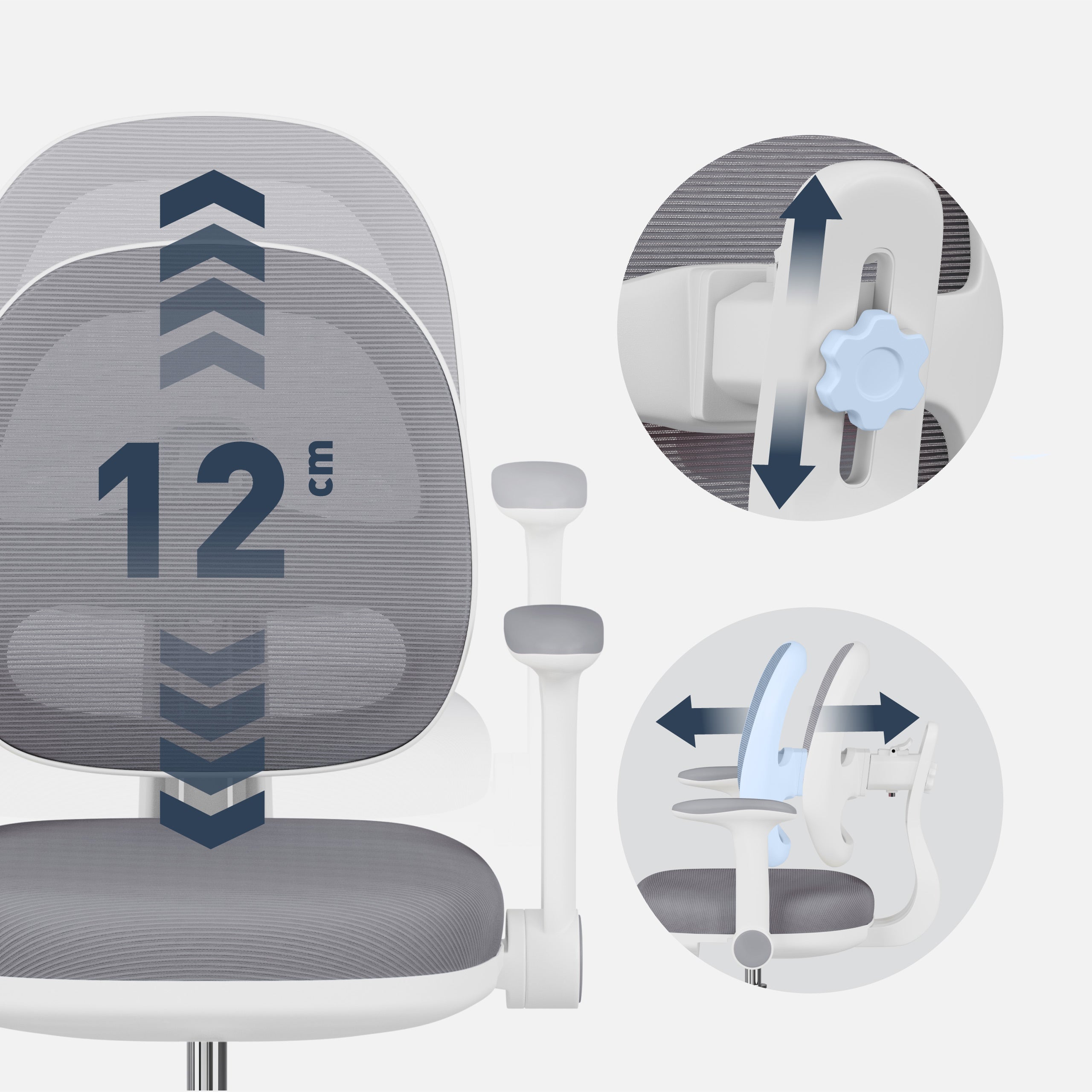 Ergonominė kėdė vaikui prie rašomojo stalo Mark Adler Junior 3.6 Grey