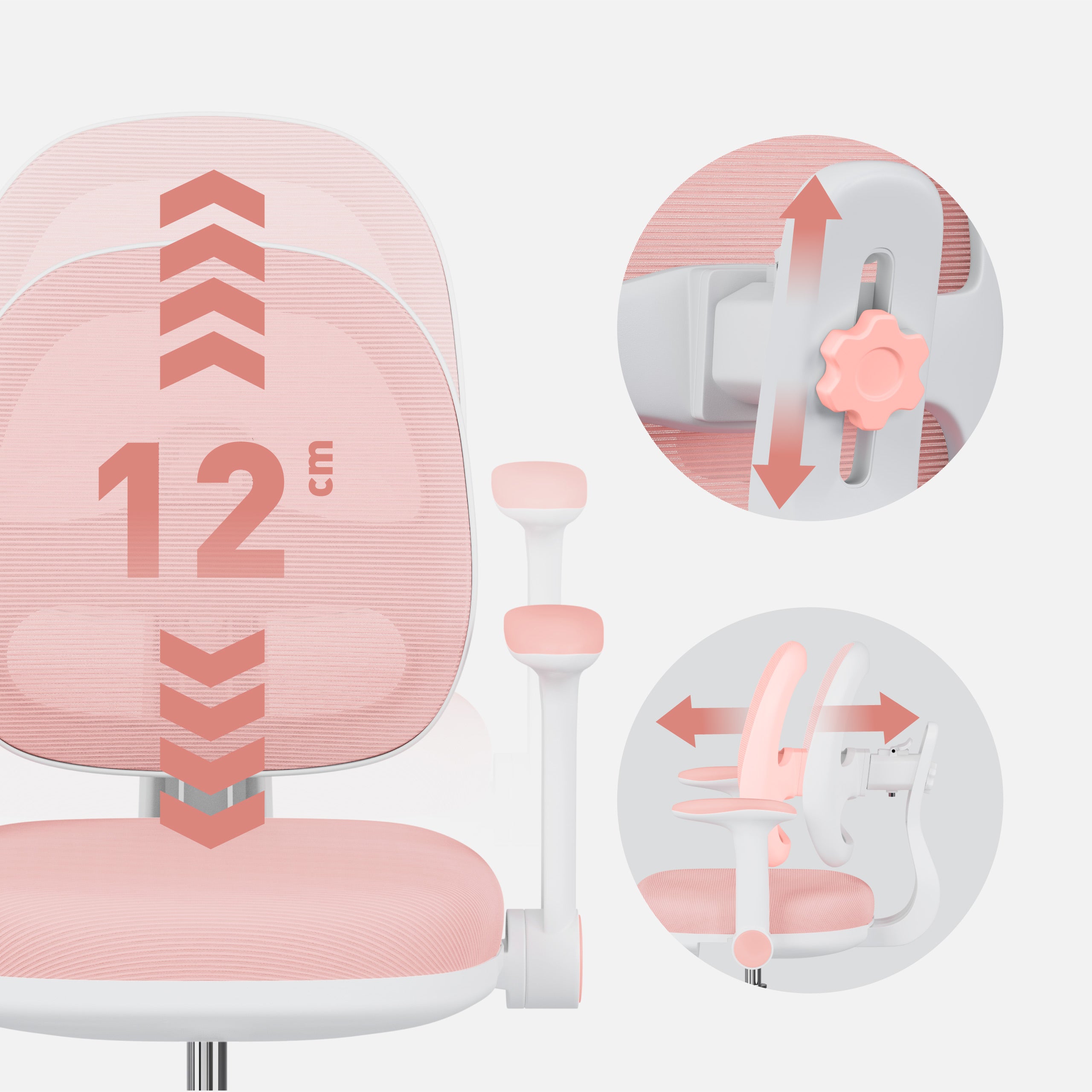 Ergonominė kėdė vaikui prie rašomojo stalo Mark Adler Junior 3.6 Pink