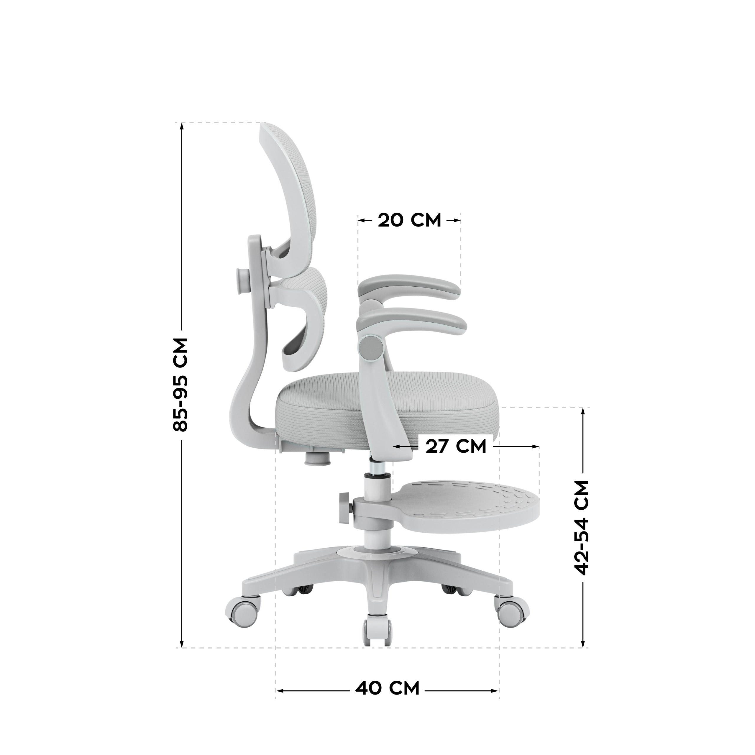 "Mark Adler Junior 4.4 Grey" ergonominė vaikiška kėdutė