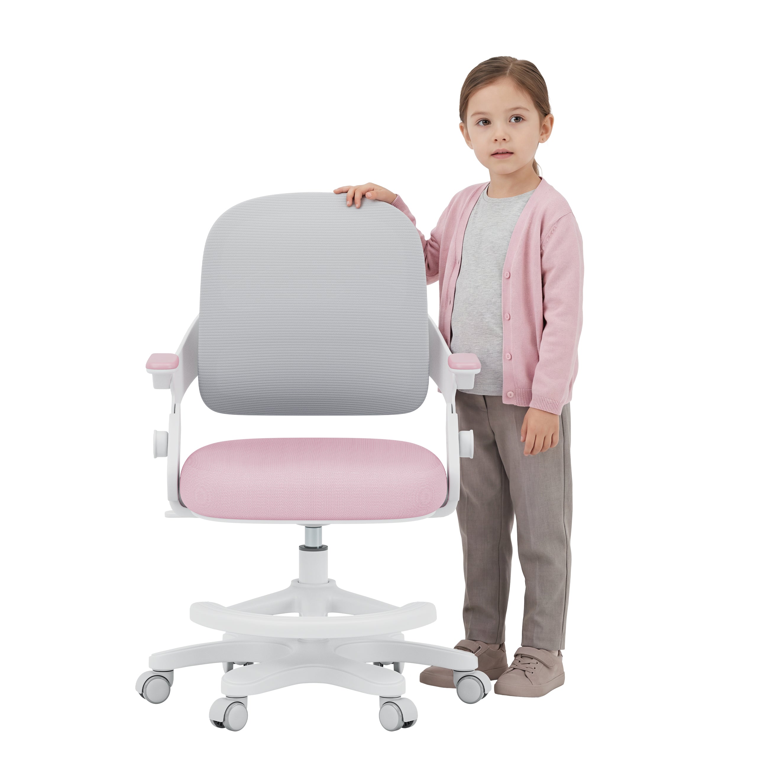 Vaikiška rašomojo stalo kėdė Mark Adler Junior 4.3 Pink-grey
