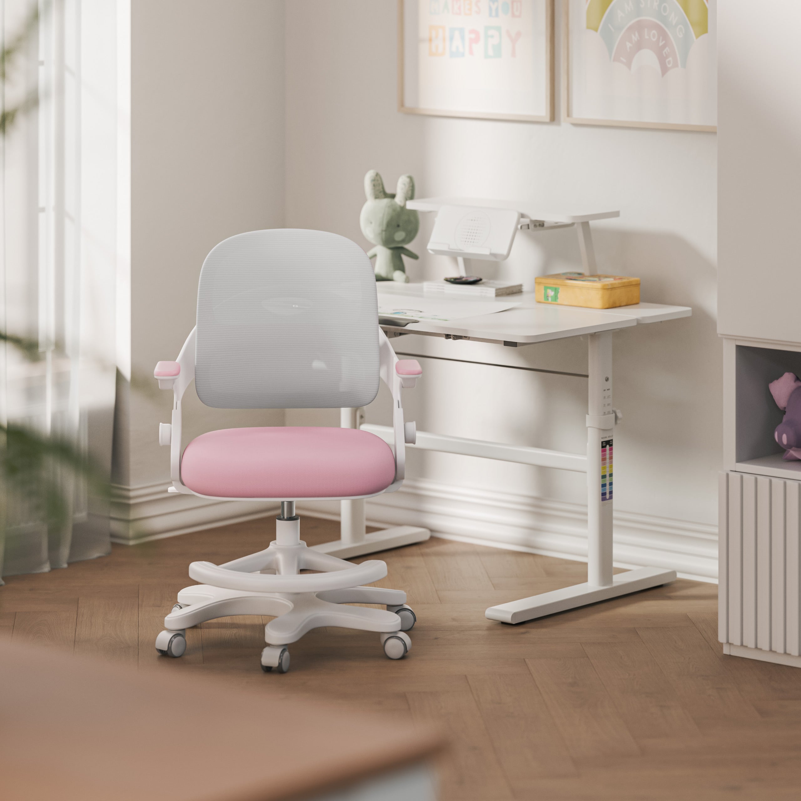 Vaikiška rašomojo stalo kėdė Mark Adler Junior 4.3 Pink-grey