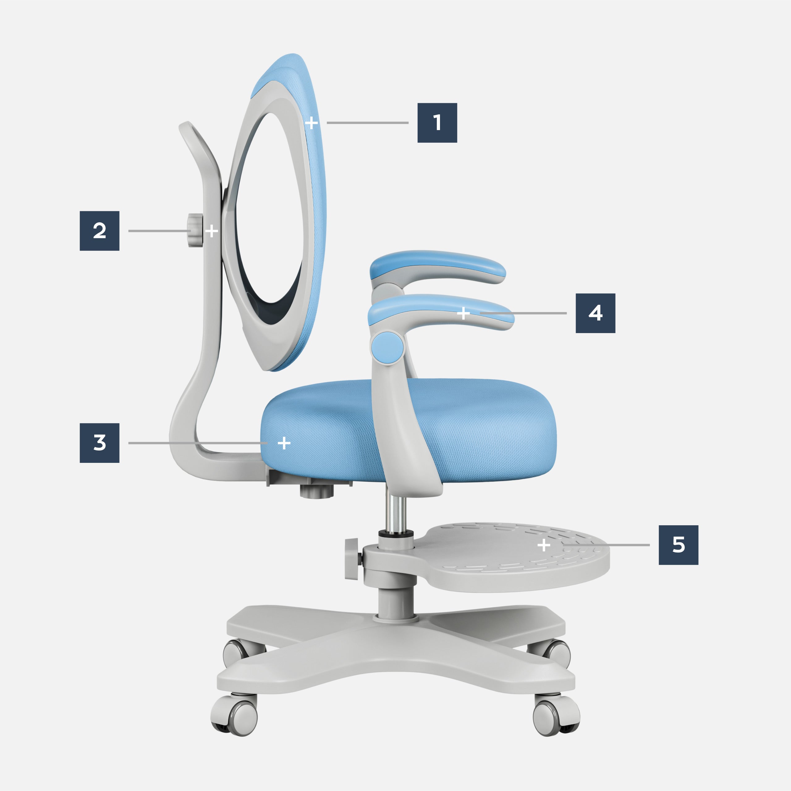 Ergonomiška vaikiška kėdutė Mark Adler Junior 4.6 Blue