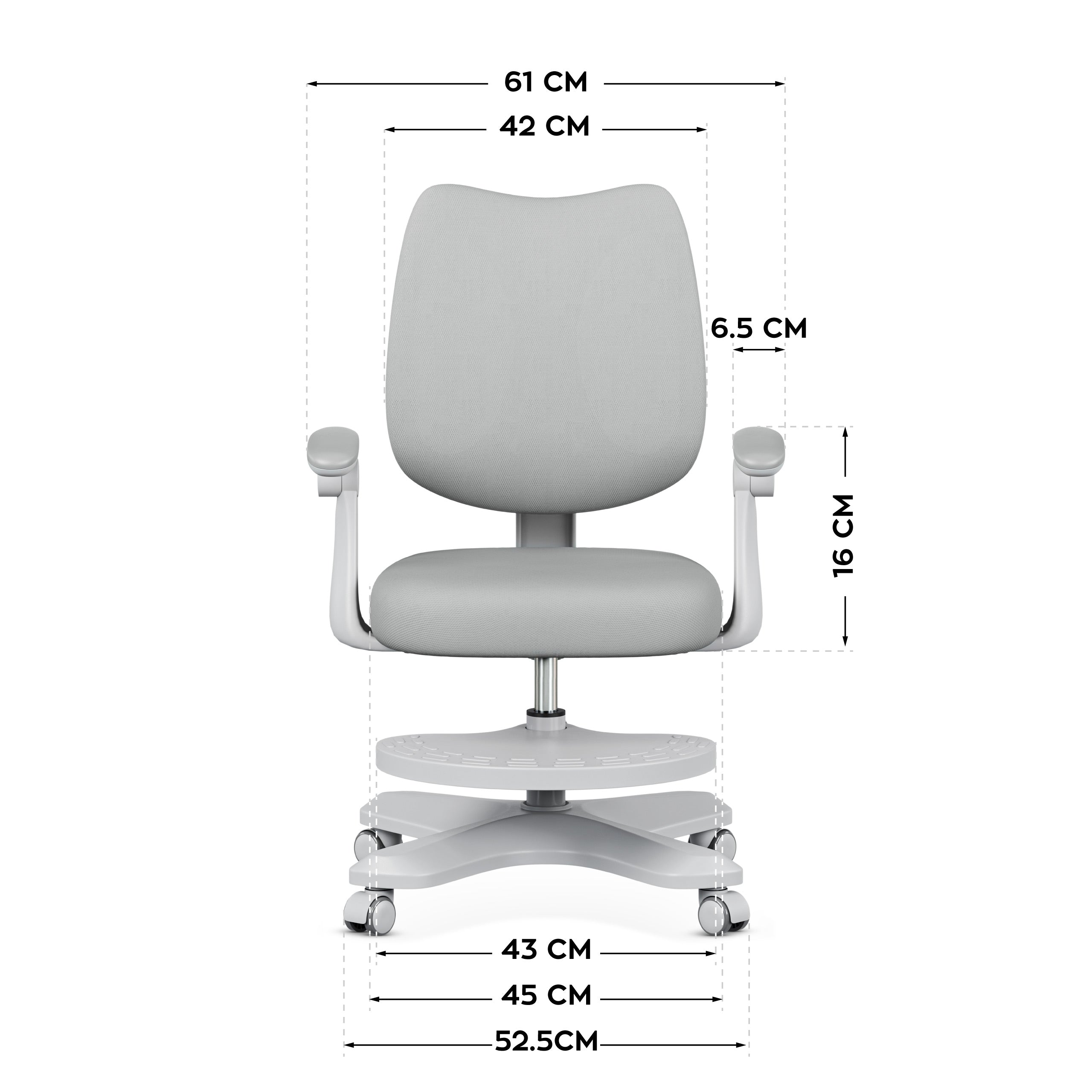 "Mark Adler Junior 4.6 Grey" ergonominė vaikiška kėdutė