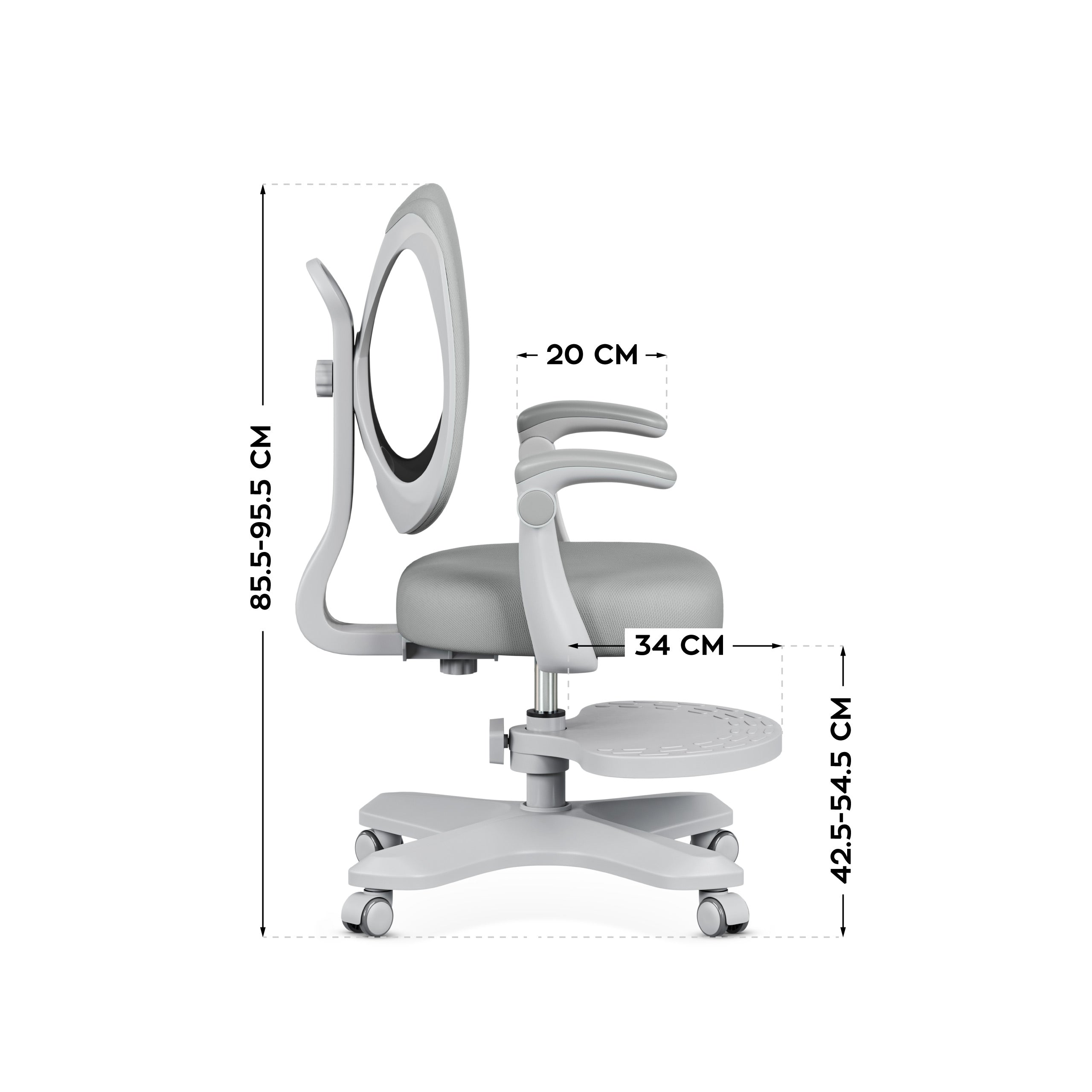 "Mark Adler Junior 4.6 Grey" ergonominė vaikiška kėdutė