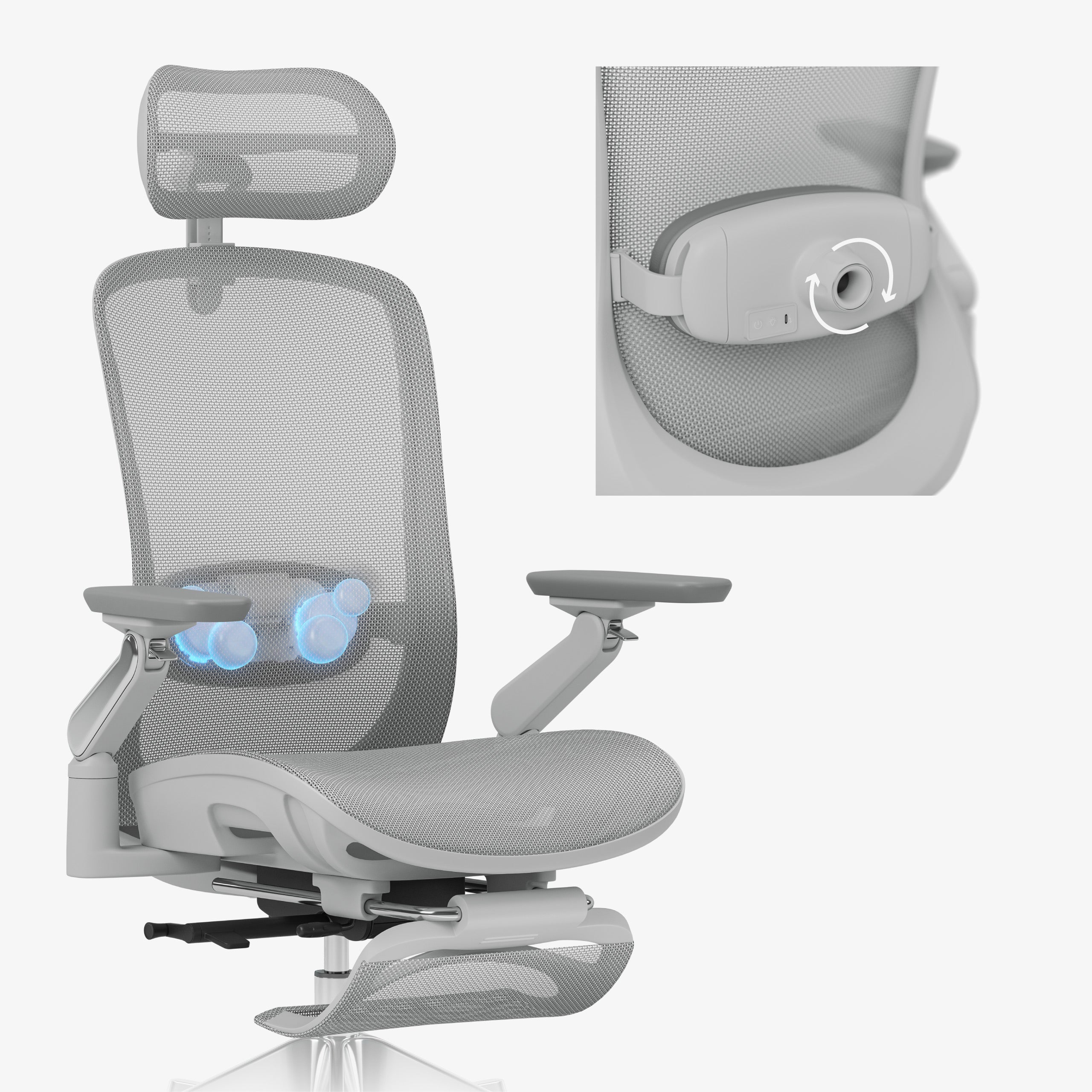 Ergonominė masažinė kėdė Mark Adler Leadpro 8.7 Grey