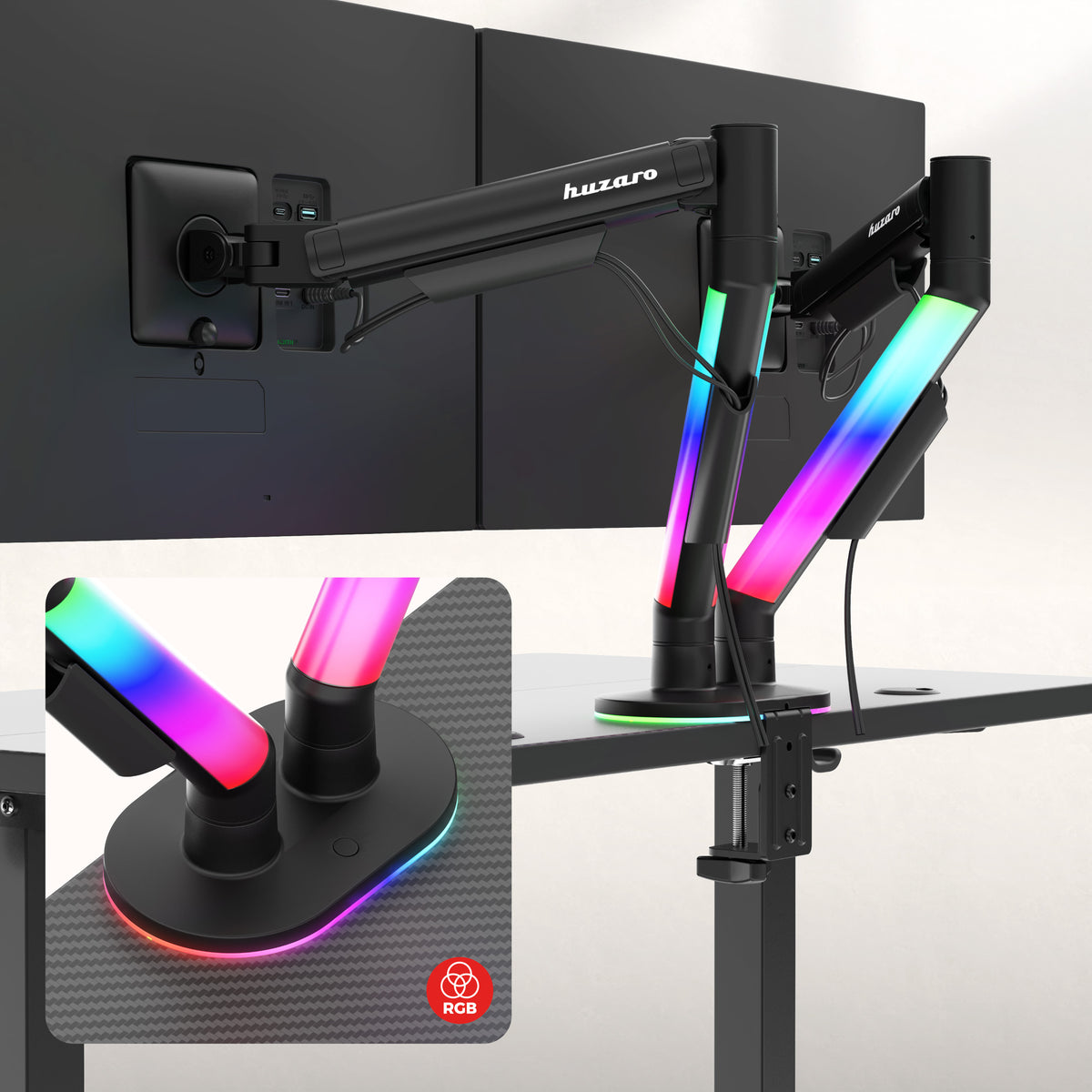 Stalo laikiklis 2 monitoriams Huzaro Motion 2.6 RGB