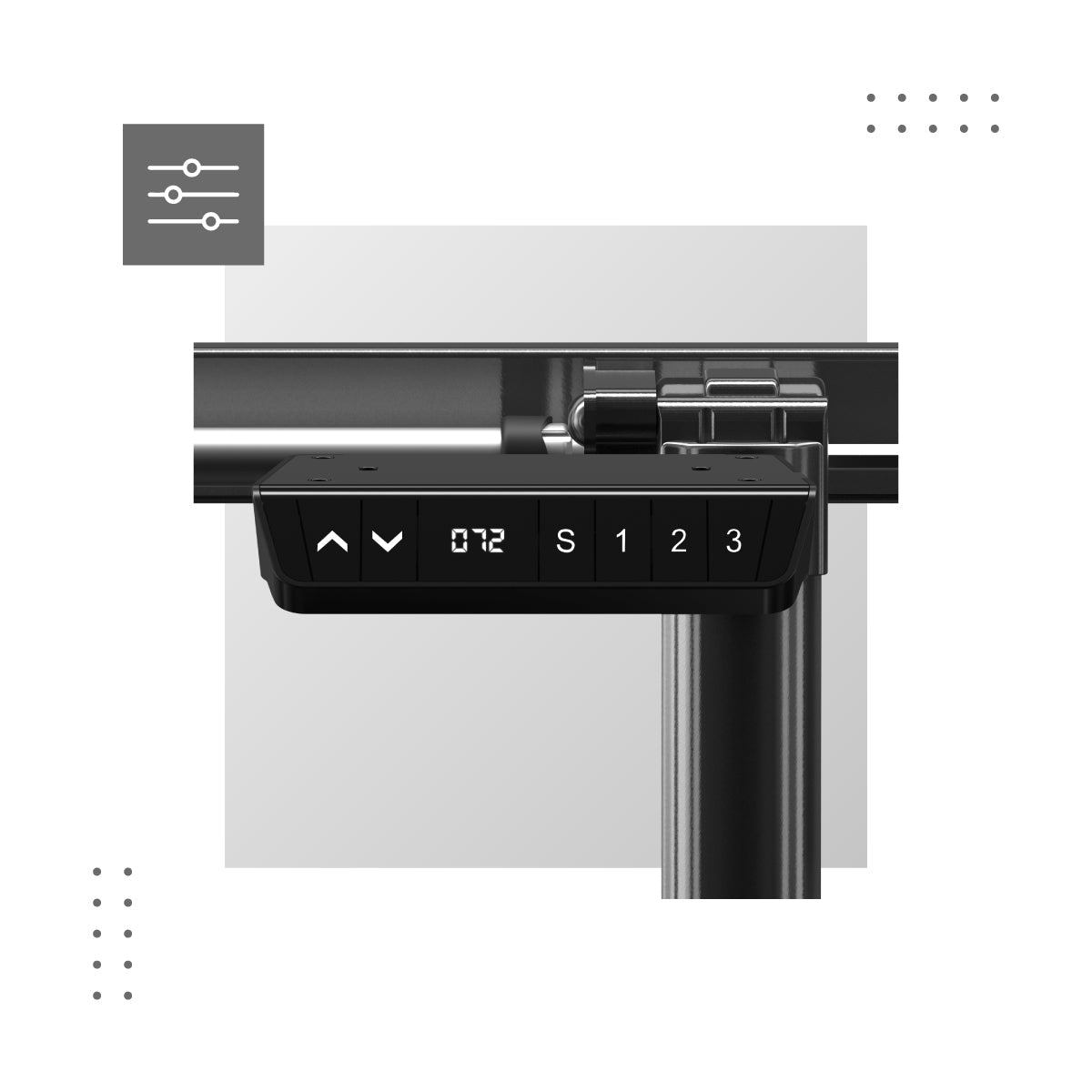 LED valdymo skydelis su nustatymų atmintimi