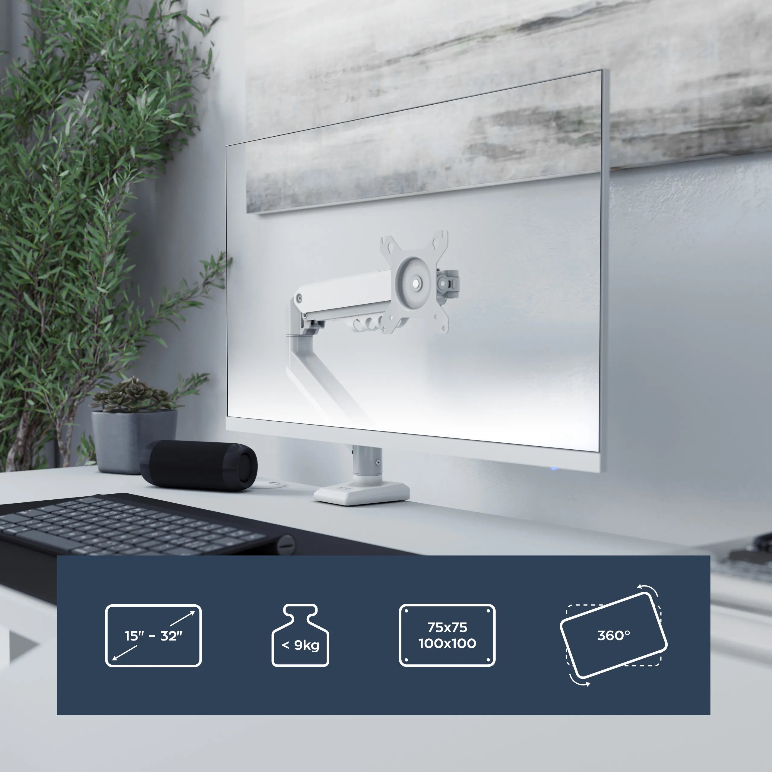 Stalo monitoriaus laikiklis - plokščiam ir lenktam monitoriui